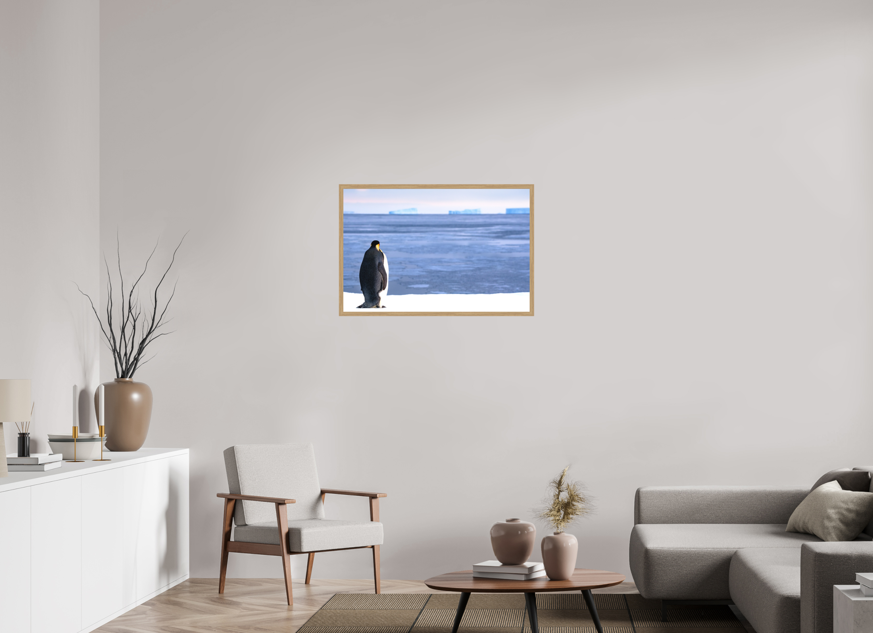 90 x 60 cm, Impression Fine Art encadrée en chêne naturel - mat Contemplation