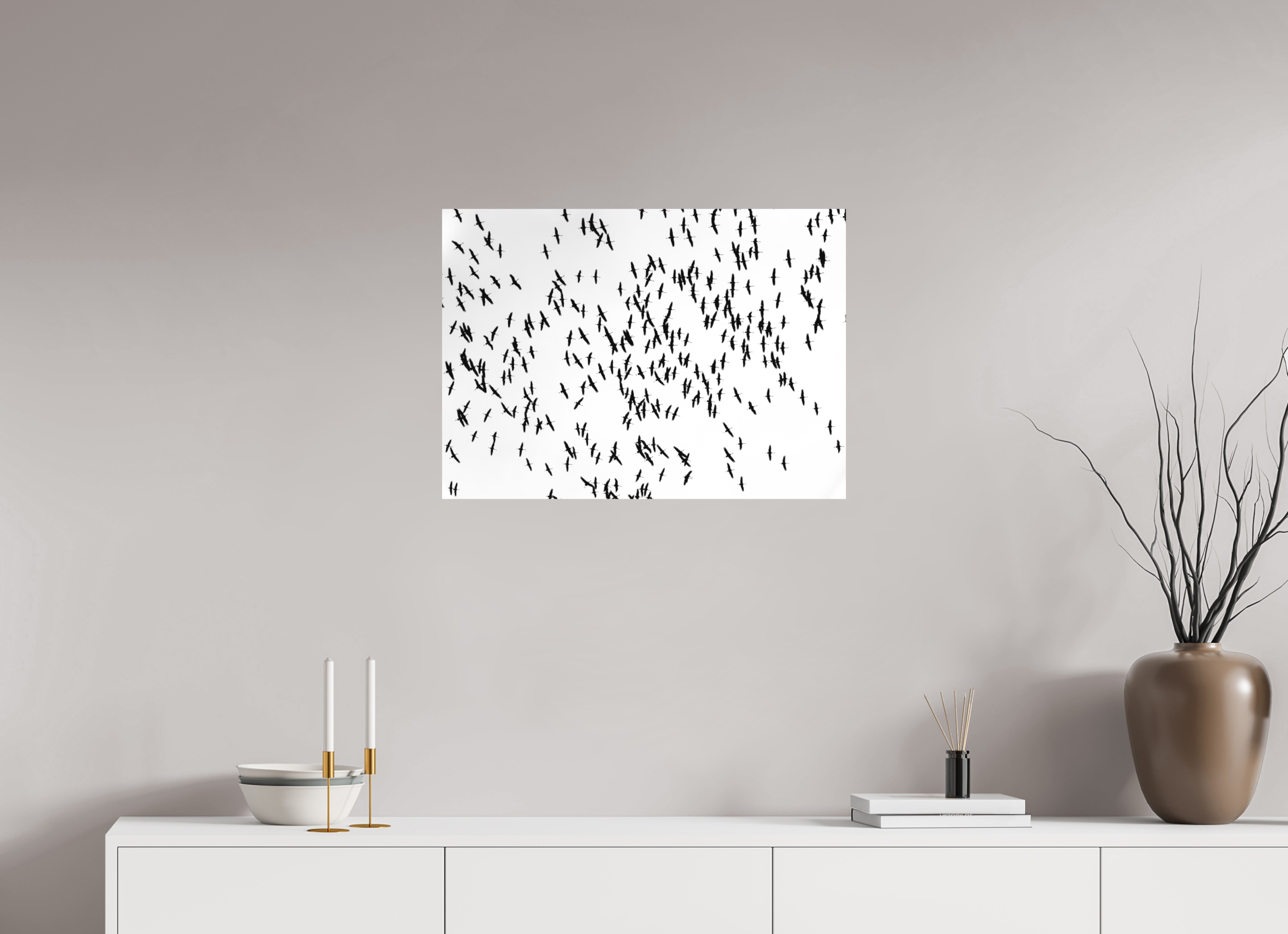 69,6 x 50 cm, Tirage photo - satiné Grues III