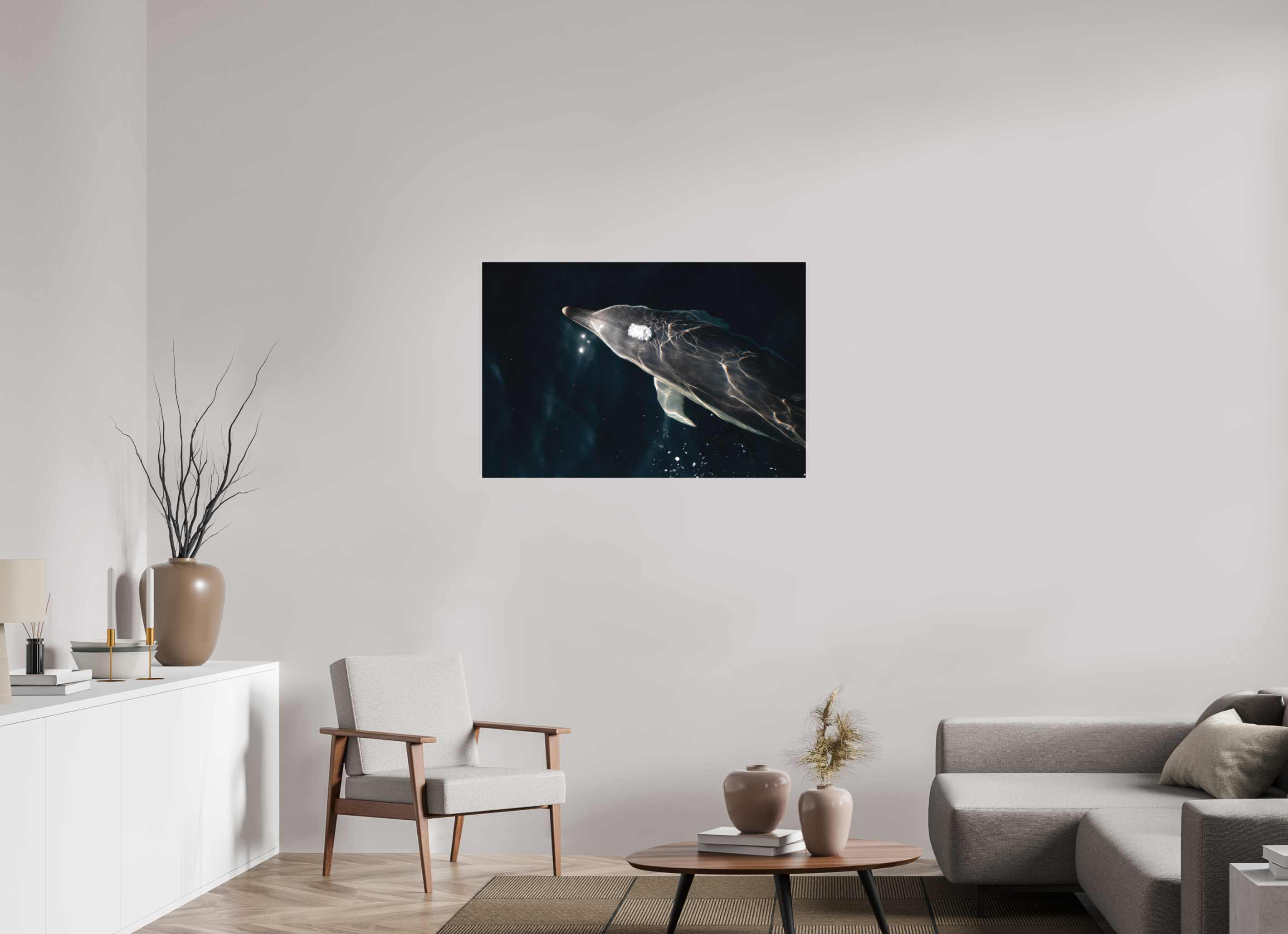 105 x 70 cm, Tirage photo - satiné Dauphin joueur