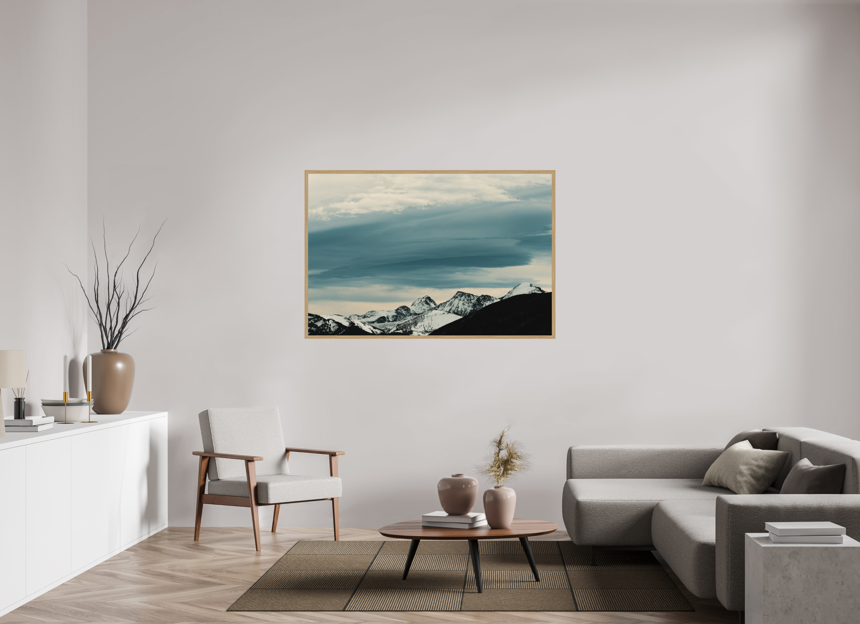 150 x 100 cm, Impression Fine Art encadrée en chêne naturel - mat Crabère & Maubermé