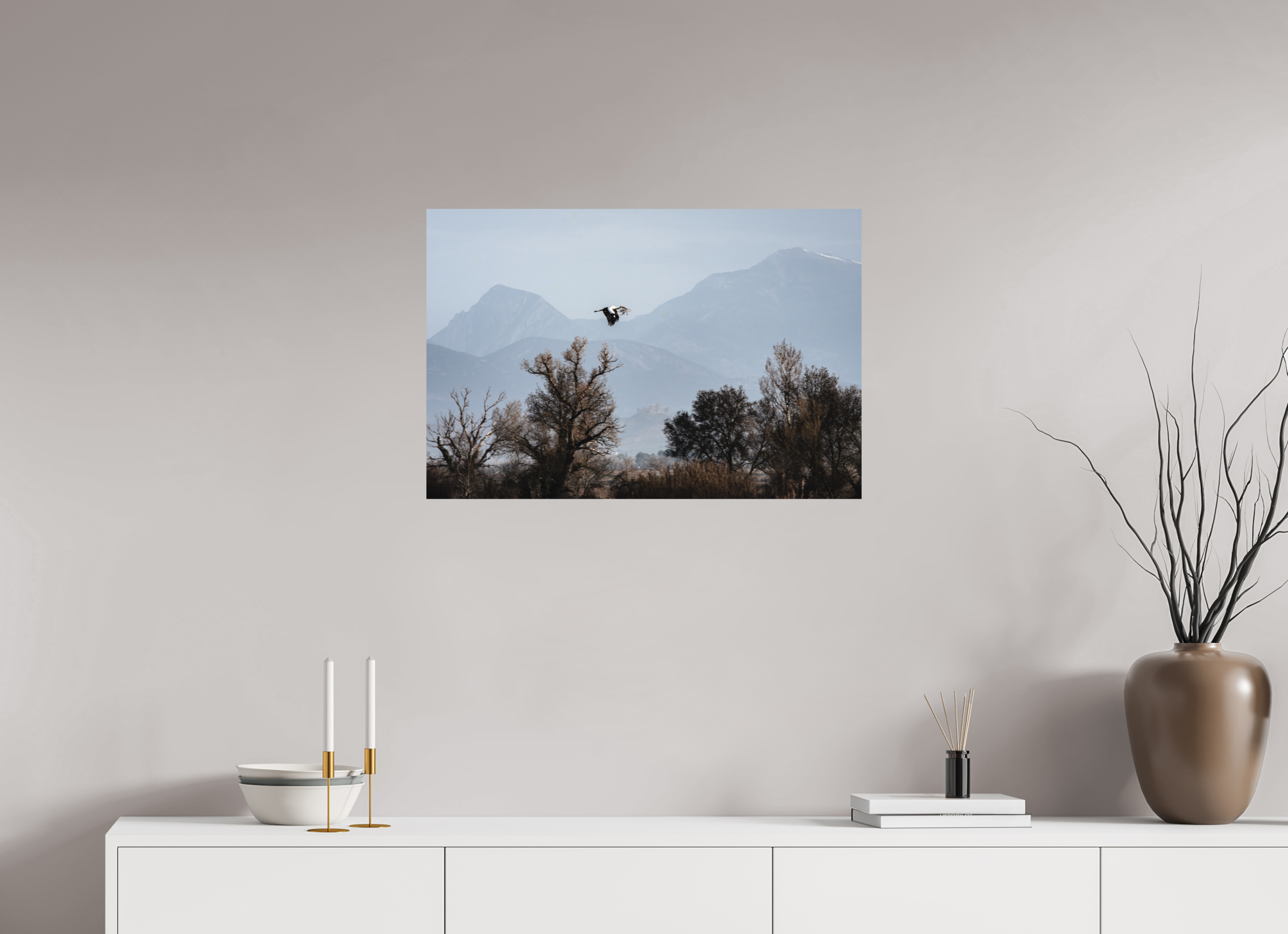 75 x 50 cm, Tirage photo - satiné Grues V