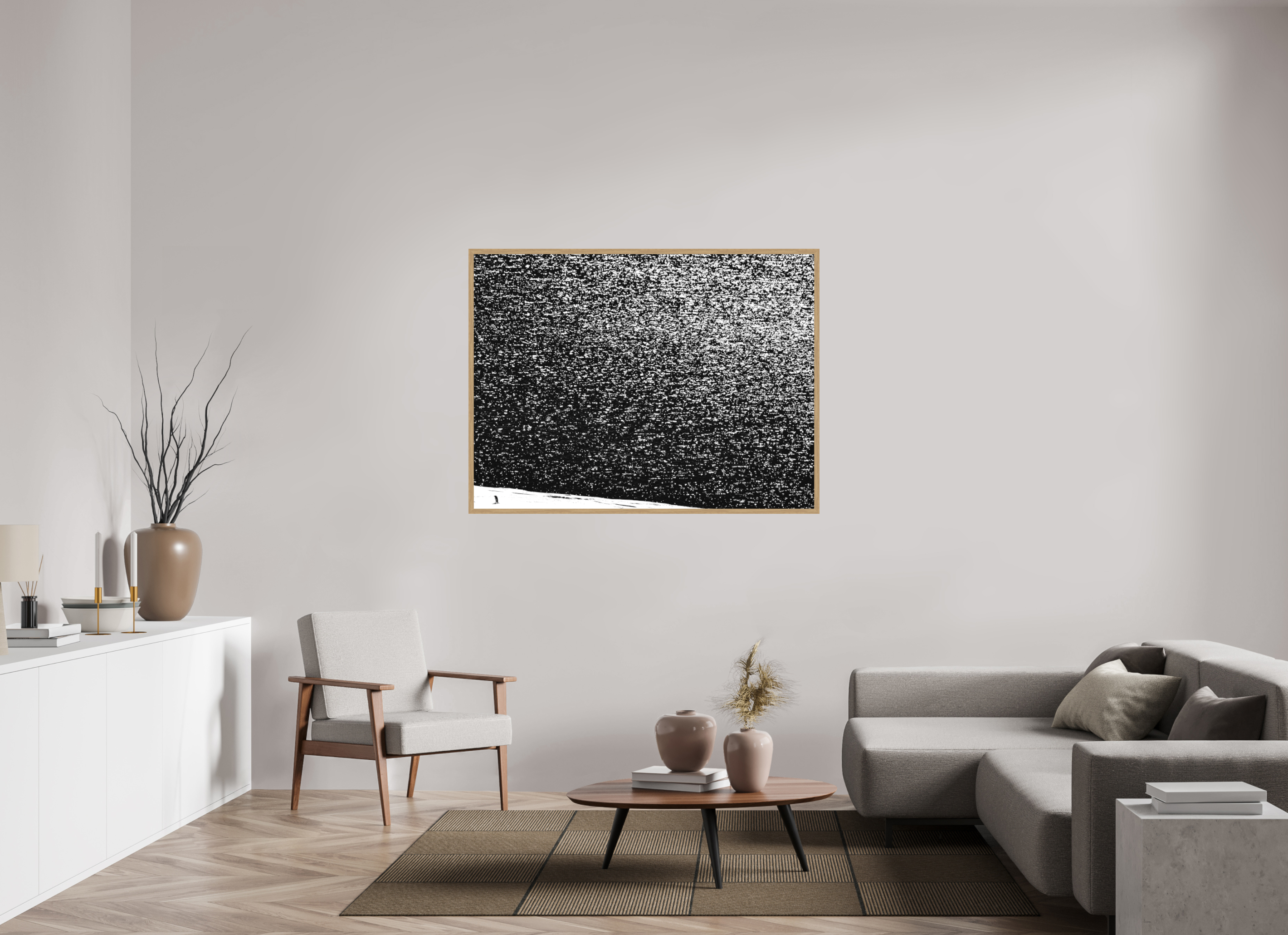 140 x 105 cm, Impression Fine Art encadrée en chêne naturel - mat Solitude