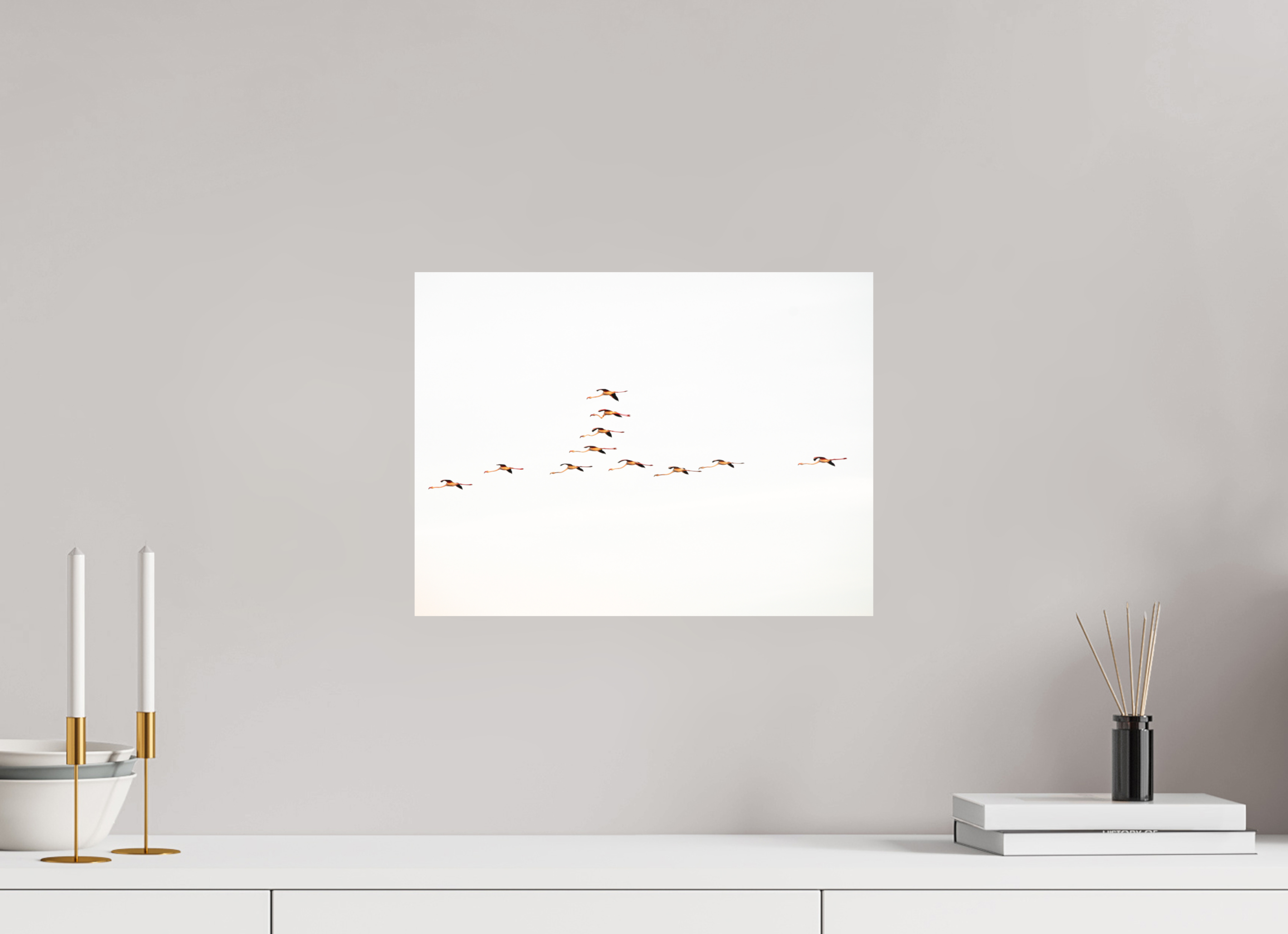 40 x 30 cm, Impression Fine Art sur support rigide - mat Flamands roses