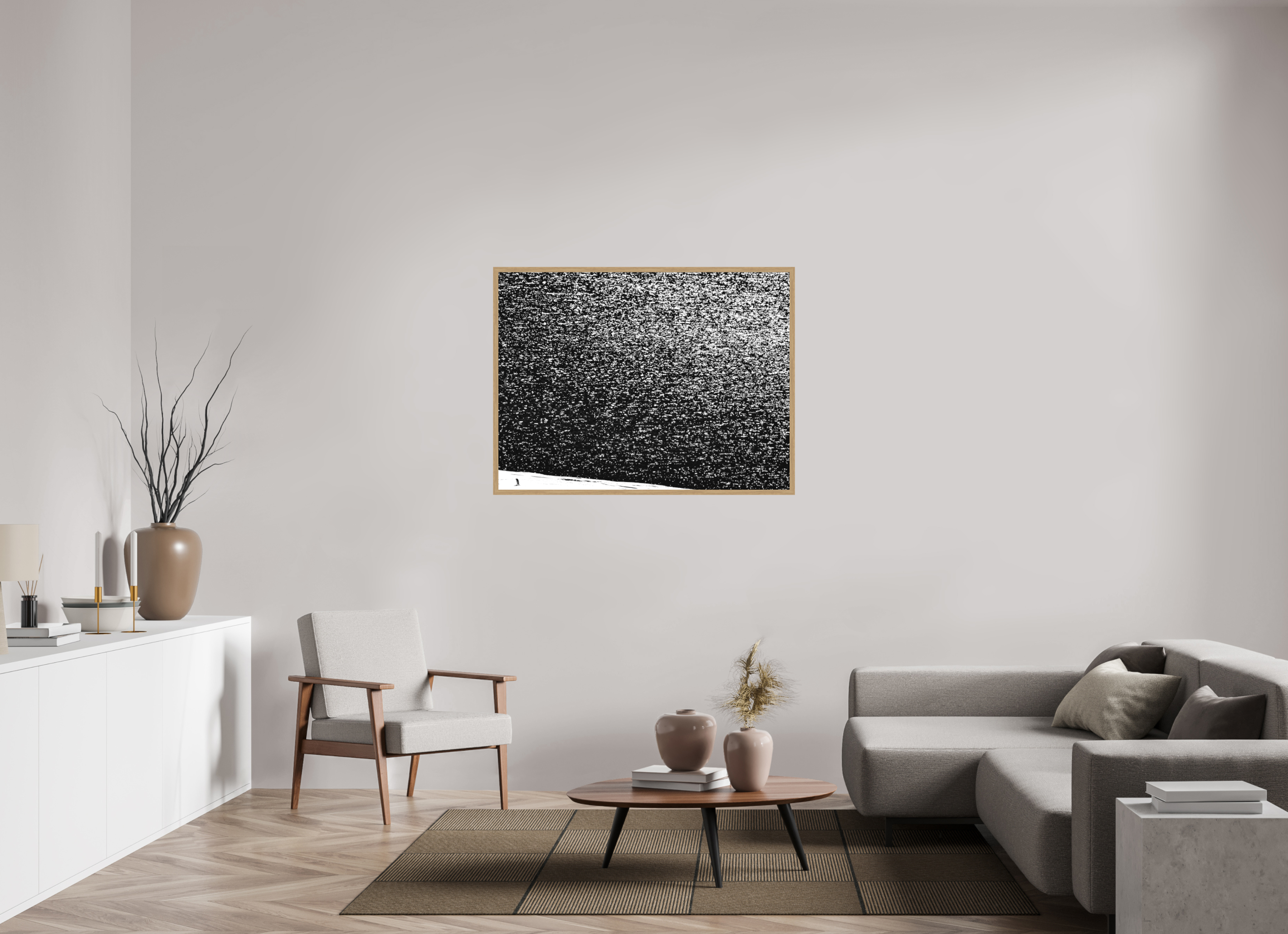 120 x 90 cm, Impression Fine Art encadrée en chêne naturel - mat Solitude