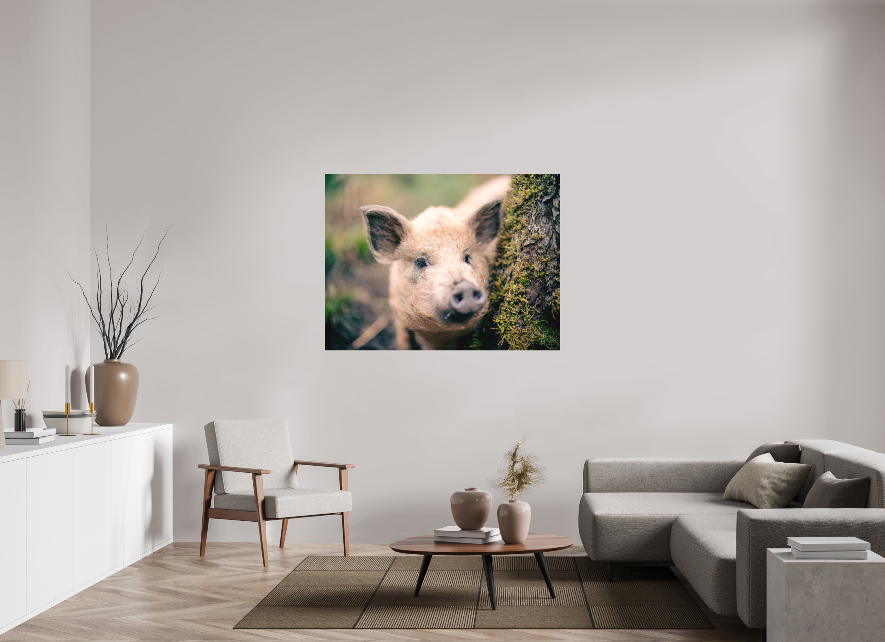 140 x 105 cm, Tirage photo - satiné Cochon