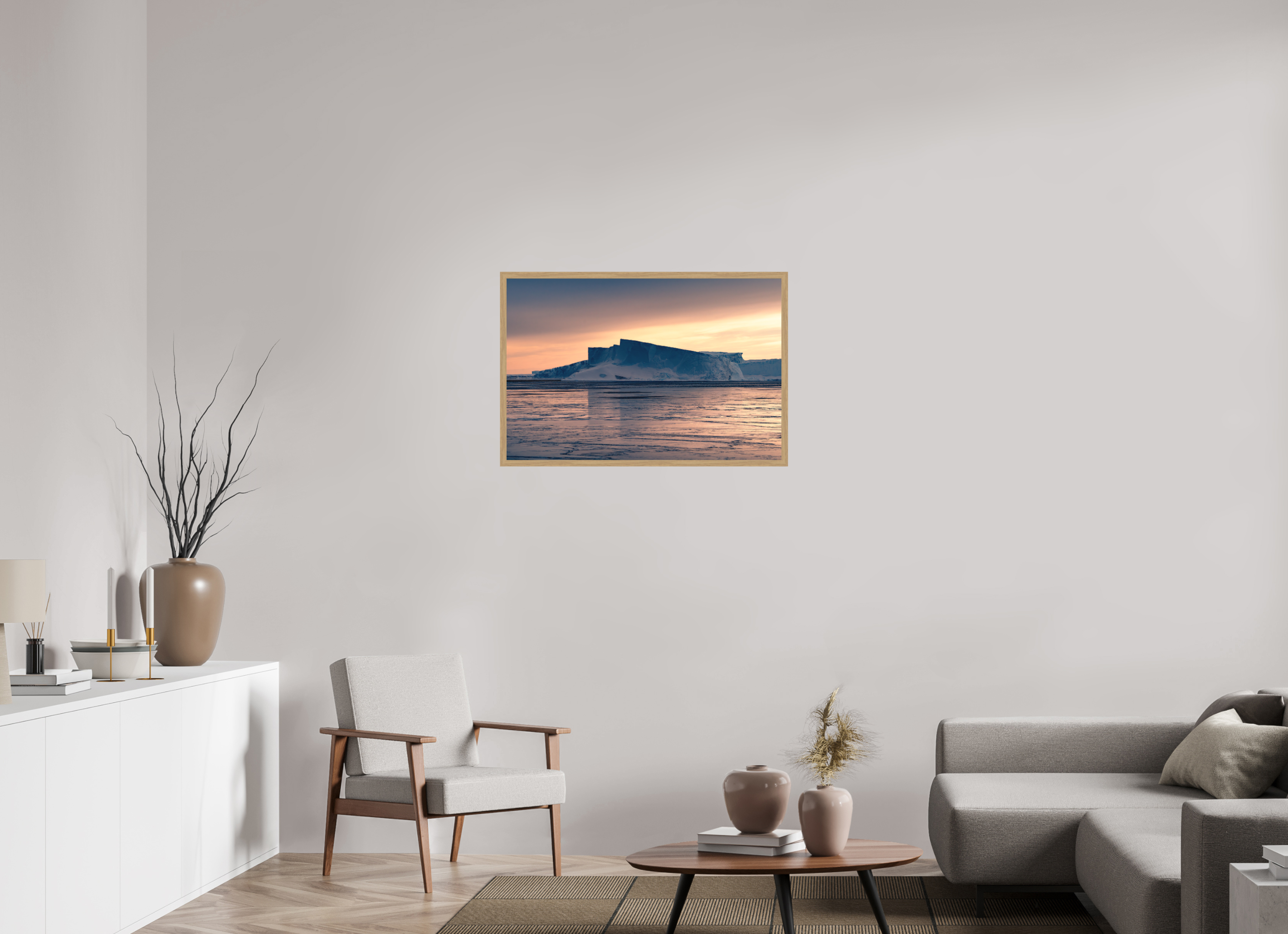 90 x 60 cm, Impression Fine Art encadrée en chêne naturel - mat L'impermanente majestuosité
