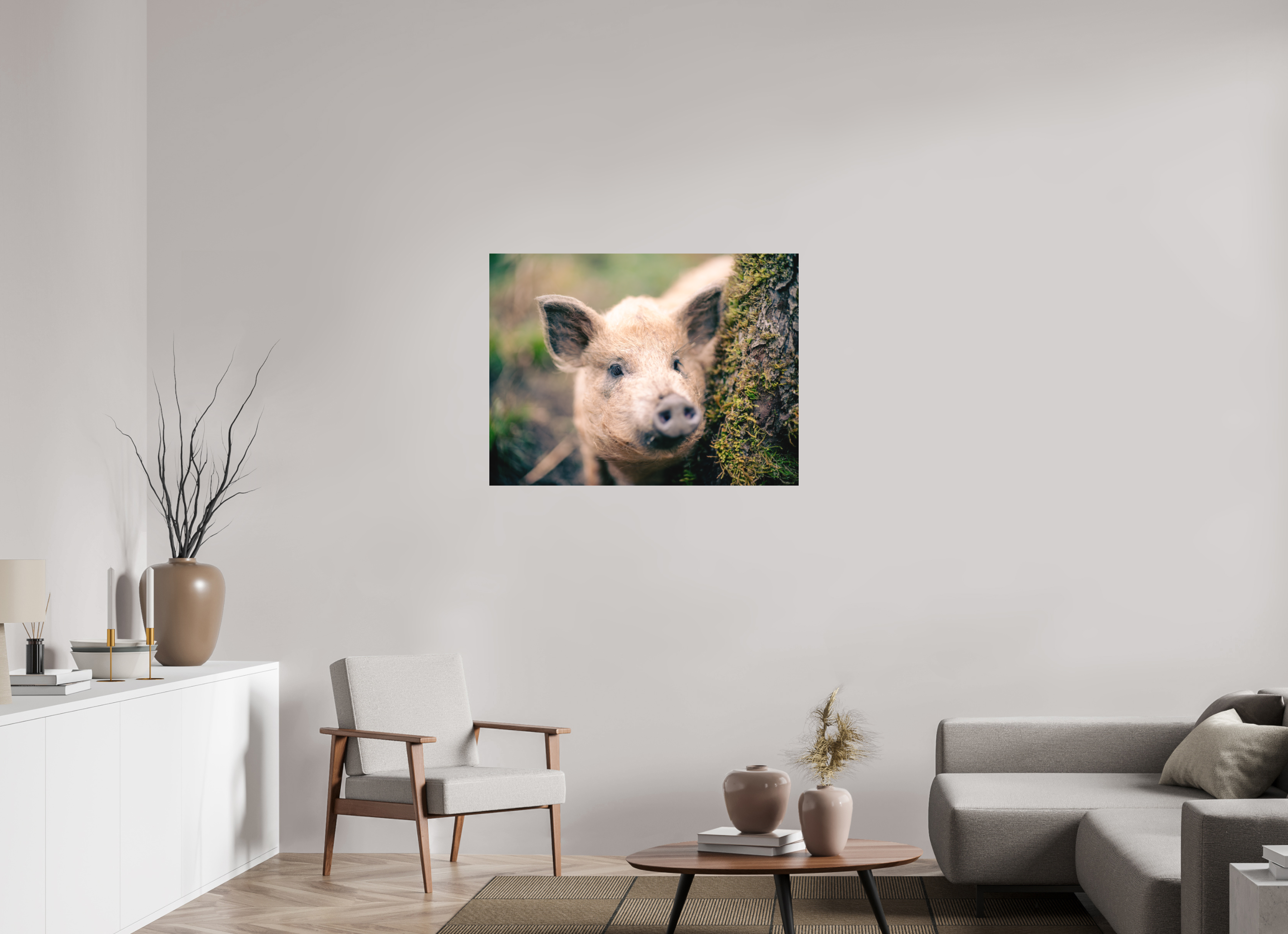 100 x 75 cm, Impression Fine Art sur support rigide - mat Cochon