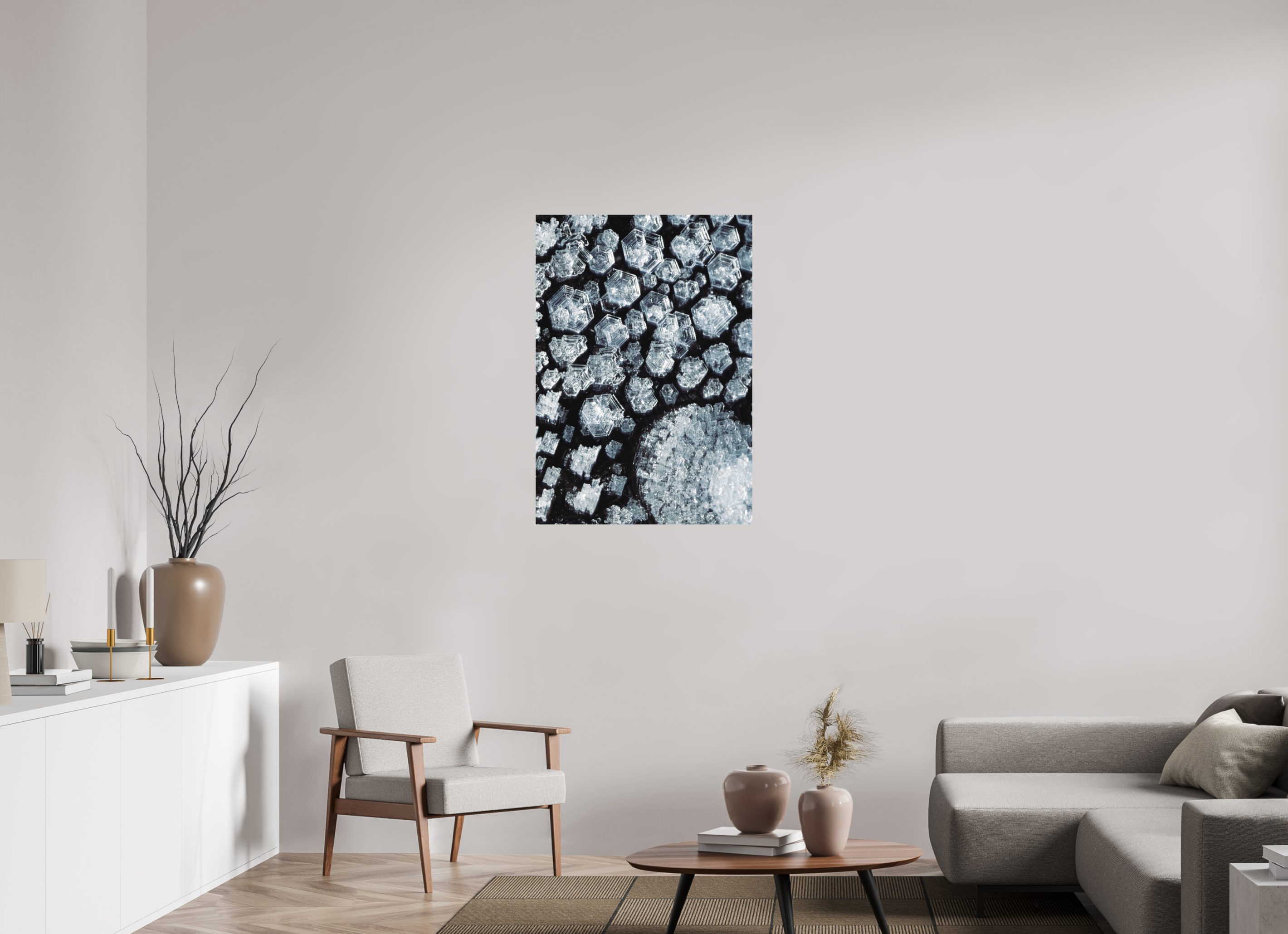 70 x 100,1 cm, Impression Fine Art sur support rigide - mat Cristaux de glace