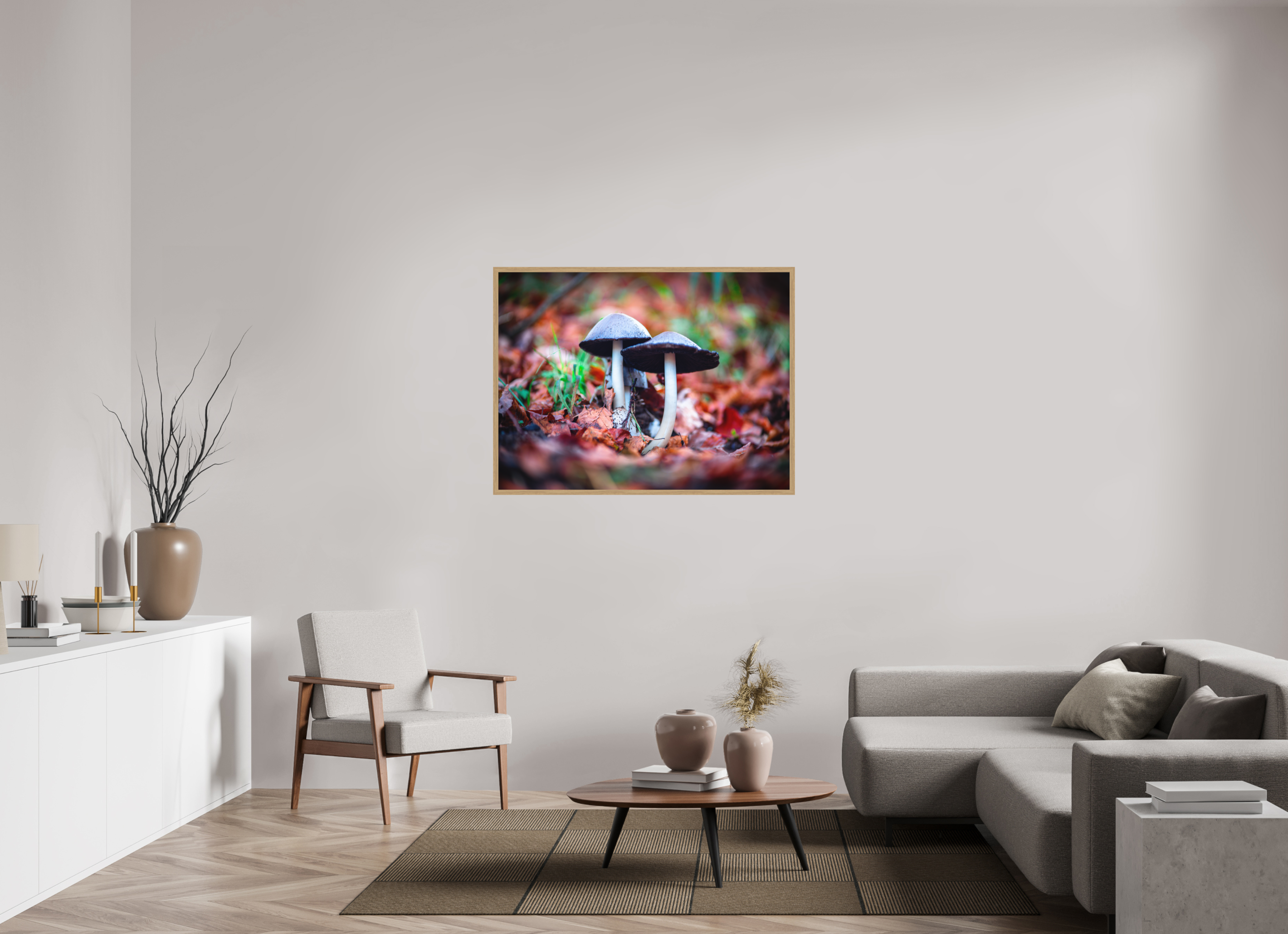 120 x 90 cm, Impression Fine Art encadrée en chêne naturel - mat En duo