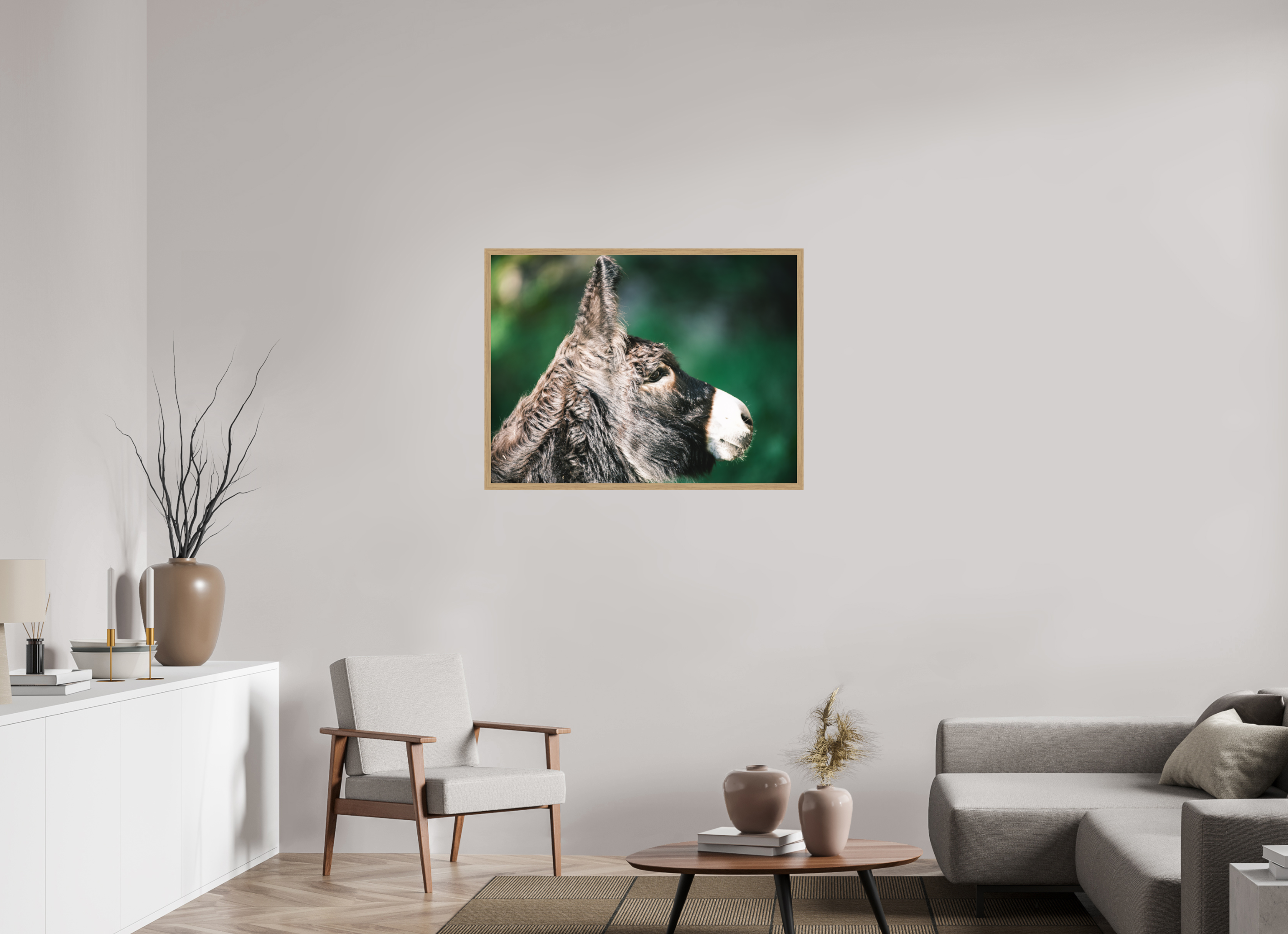 100 x 75 cm, Impression Fine Art encadrée en chêne naturel - mat Ane