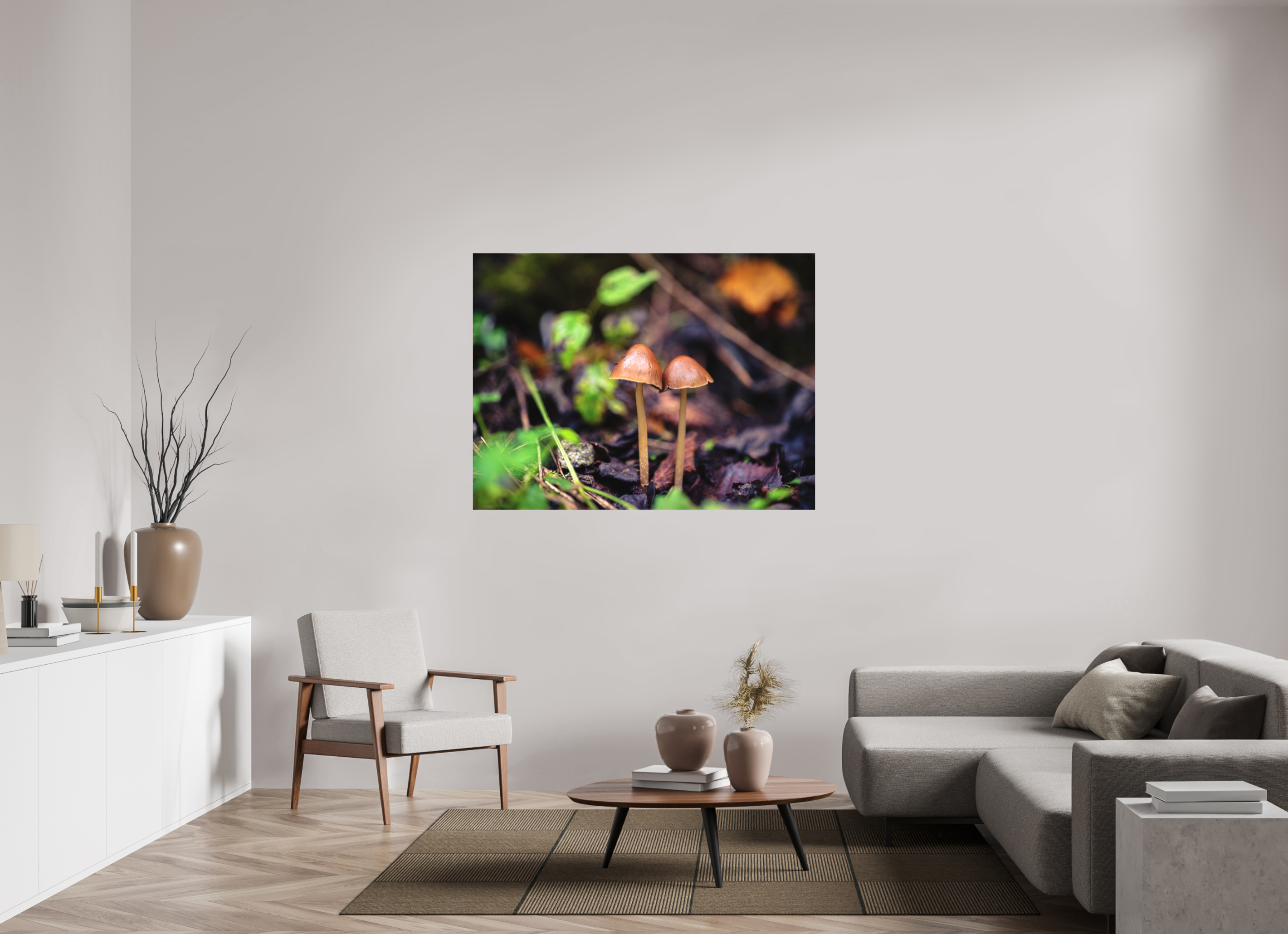 140 x 105 cm, Tirage photo - satiné Champignons