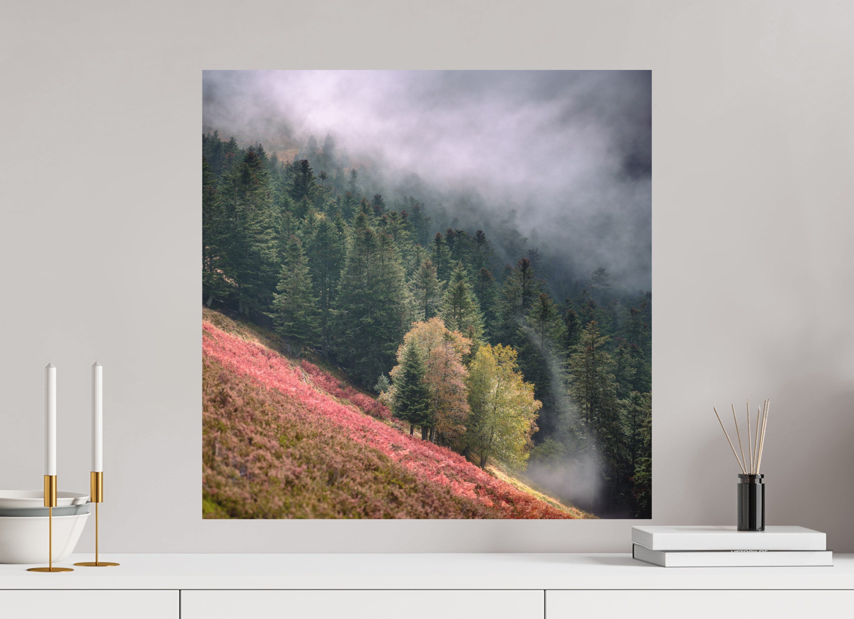 60 x 60 cm, Impression Fine Art - mat Brume du soir