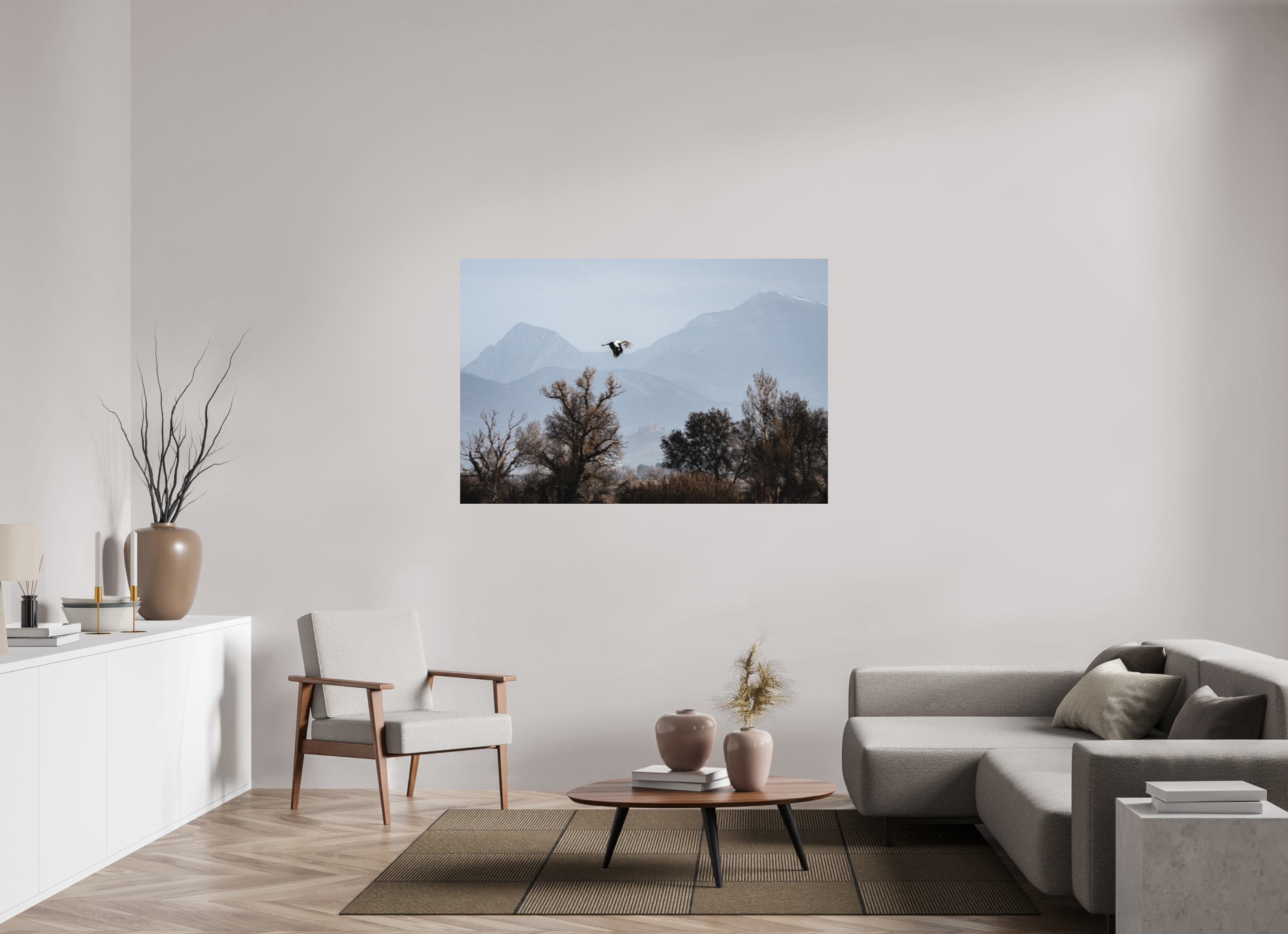 150 x 100 cm, Impression Fine Art sur support rigide - mat Grues V