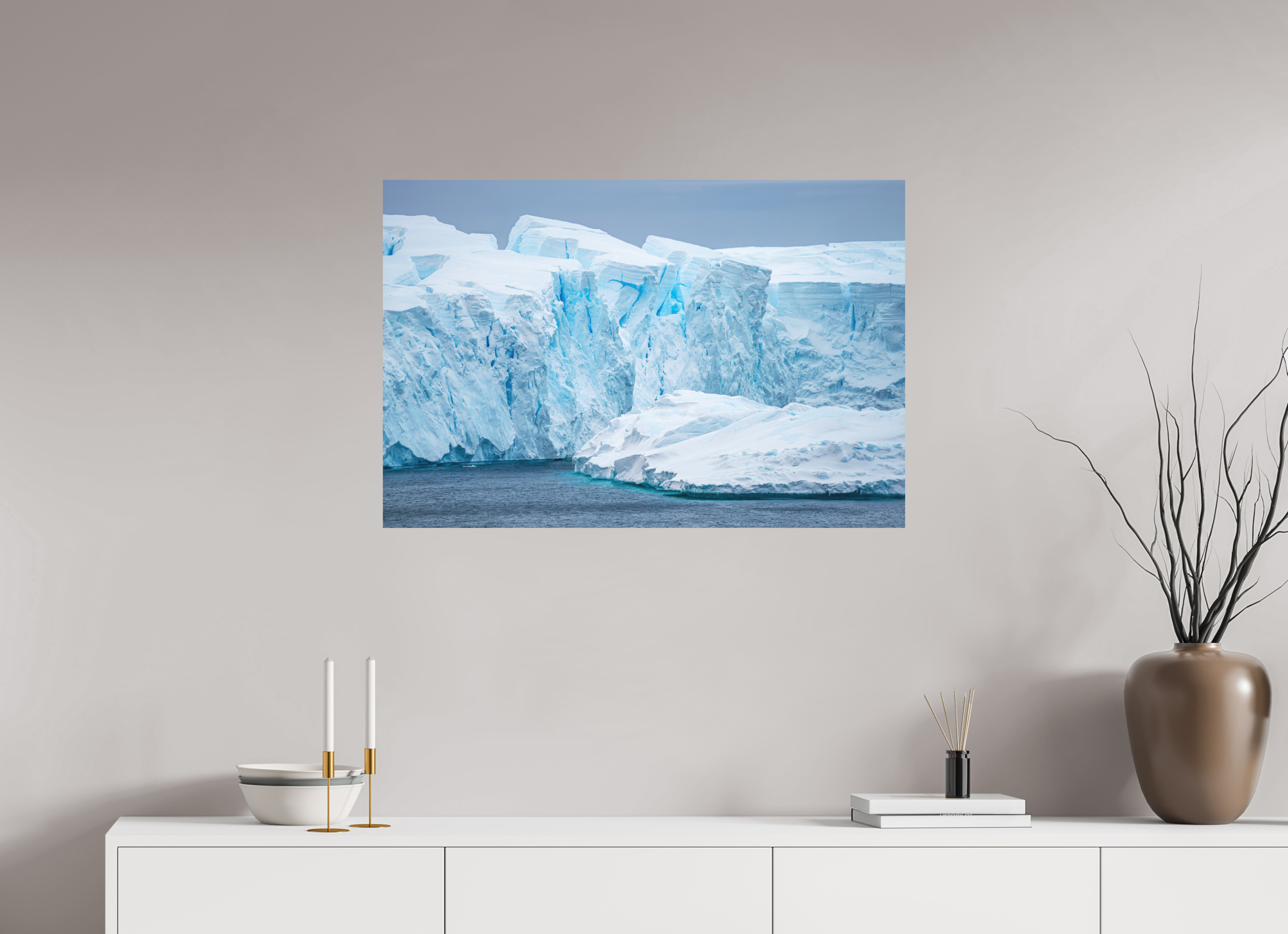 90 x 60 cm, Tirage photo - satiné Falaise de glace