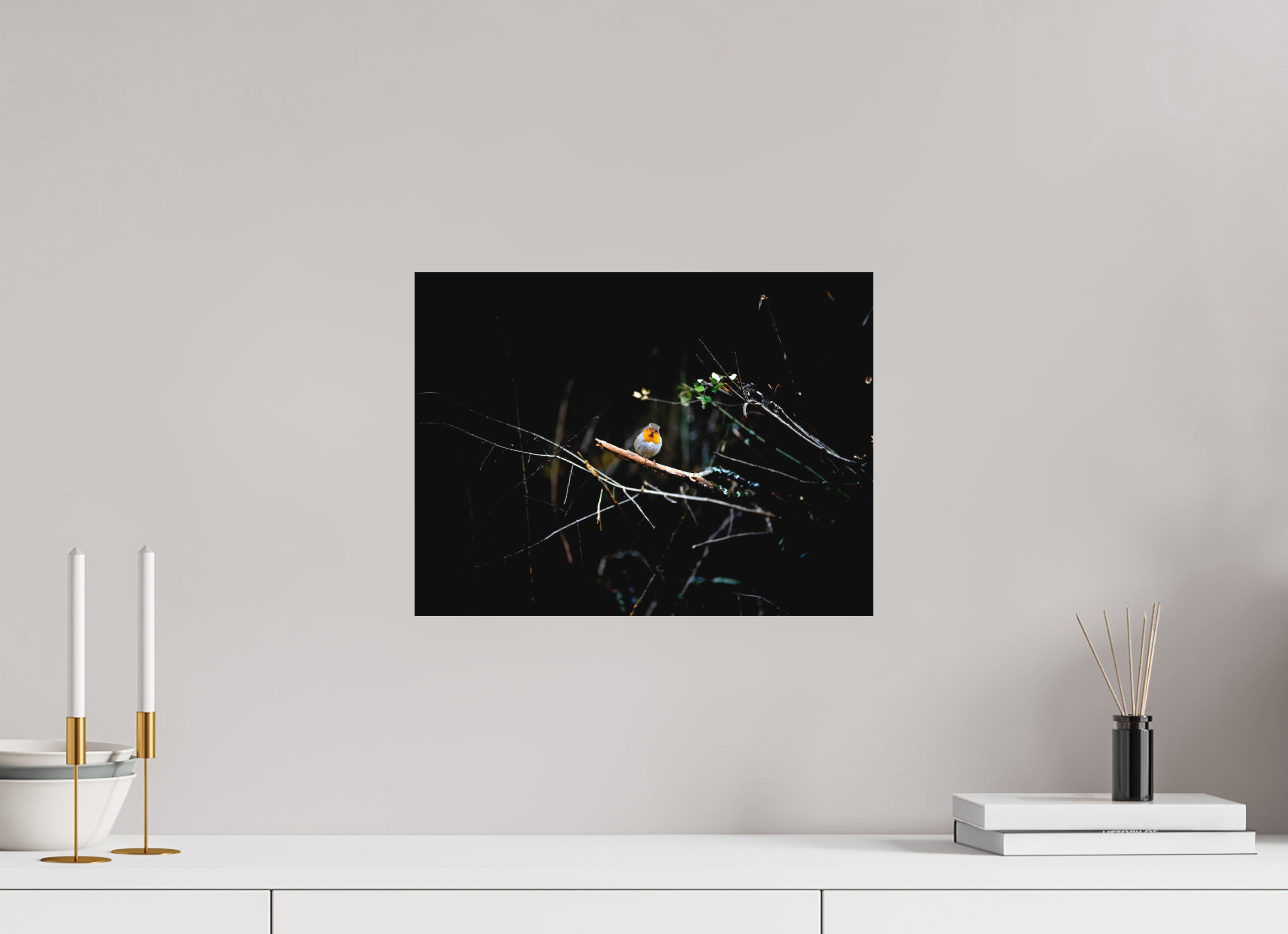 40 x 30 cm, Impression Fine Art sur support rigide - mat Rouge gorge