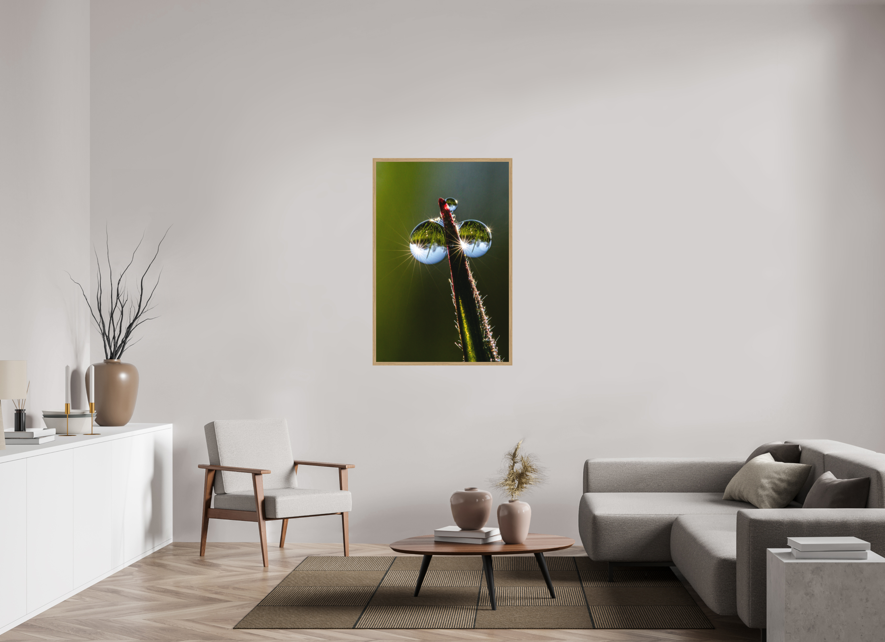 80 x 120 cm, Impression Fine Art encadrée en chêne naturel - mat eclatant