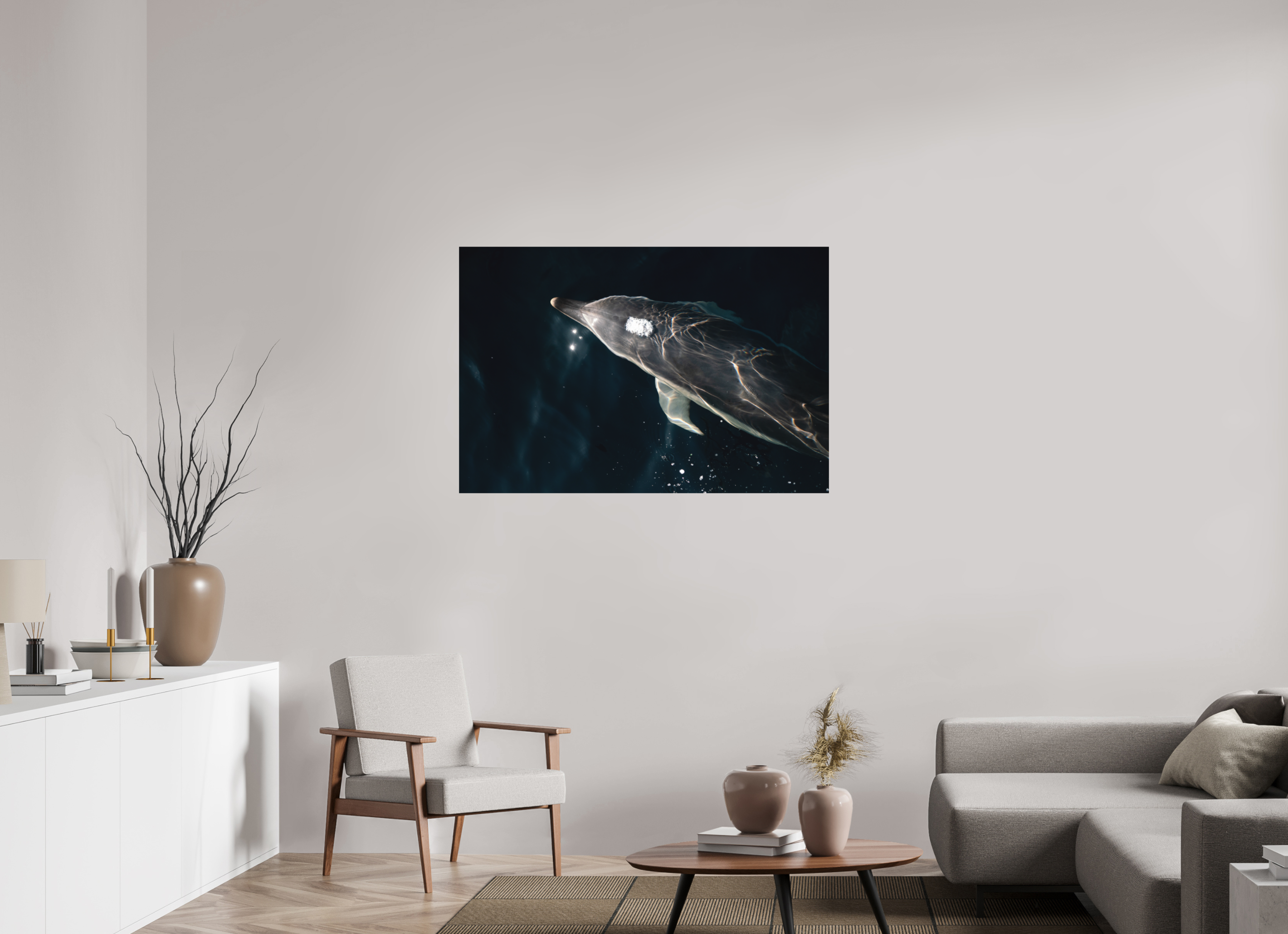 120 x 80 cm, Impression Fine Art - mat Dauphin joueur