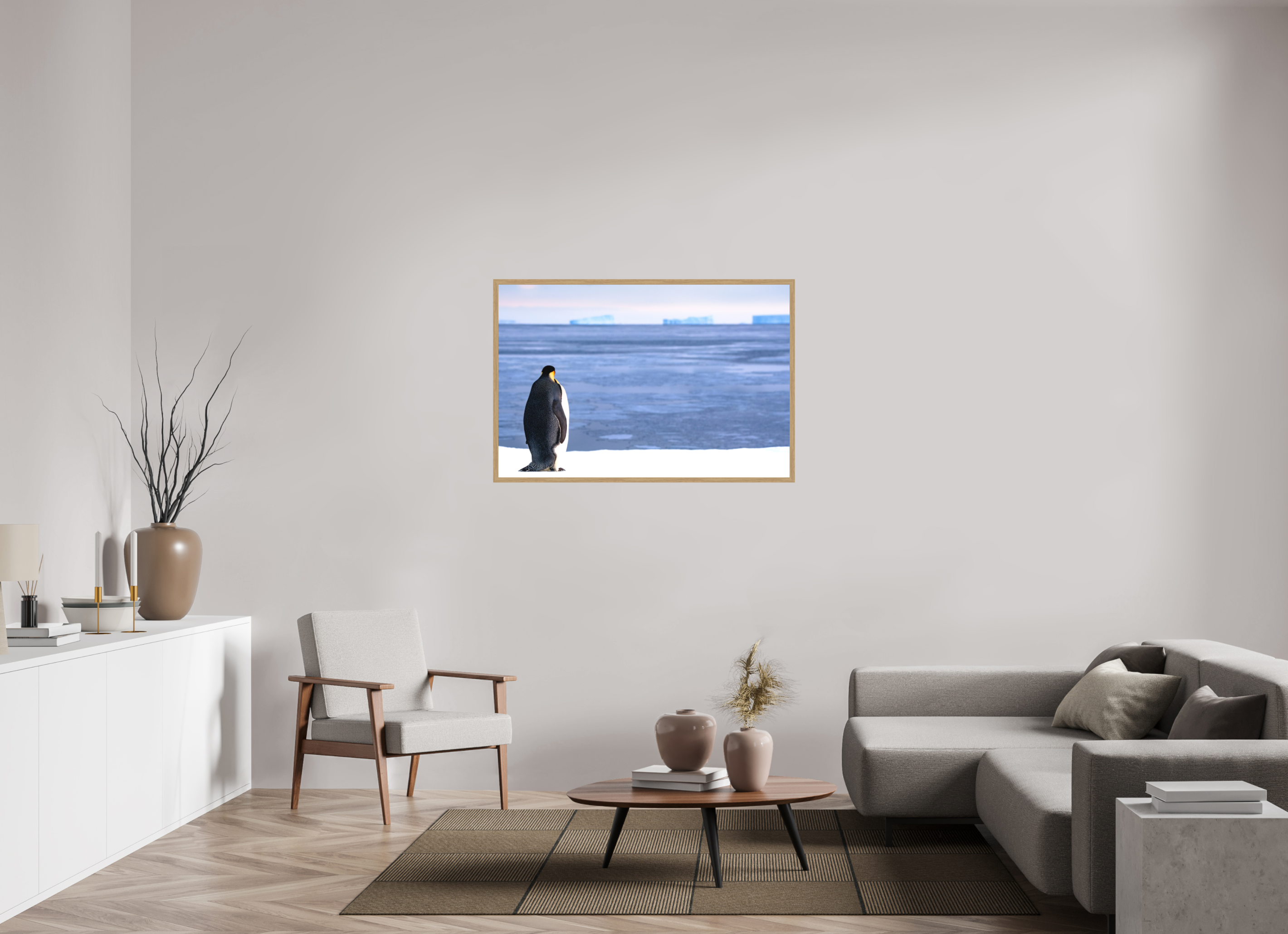 120 x 80 cm, Impression Fine Art encadrée en chêne naturel - mat Contemplation
