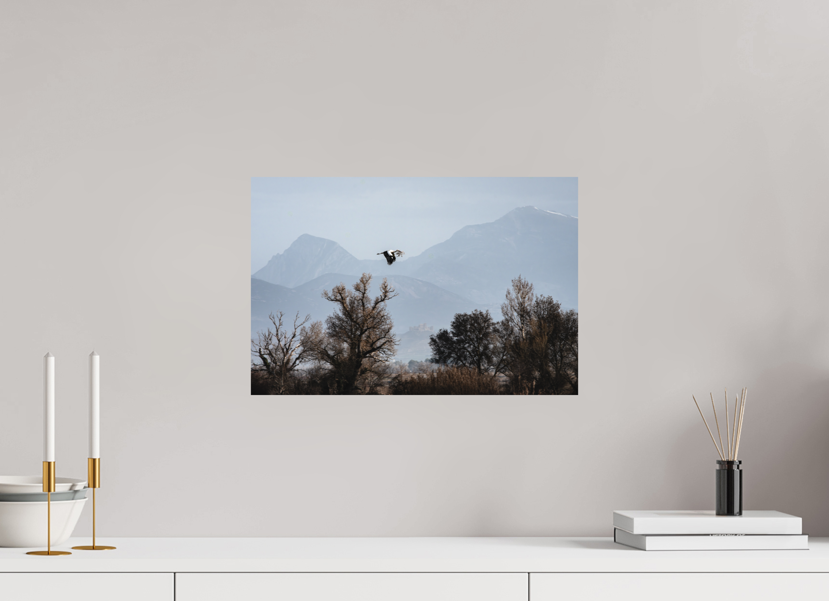 45 x 30 cm, Tirage photo - satiné Grues V