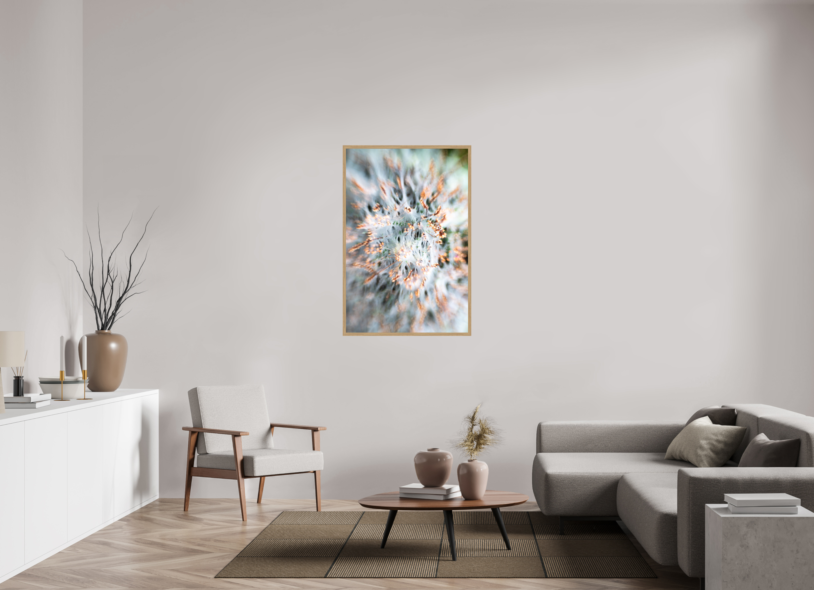 80 x 120 cm, Impression Fine Art encadrée en chêne naturel - mat toile 2