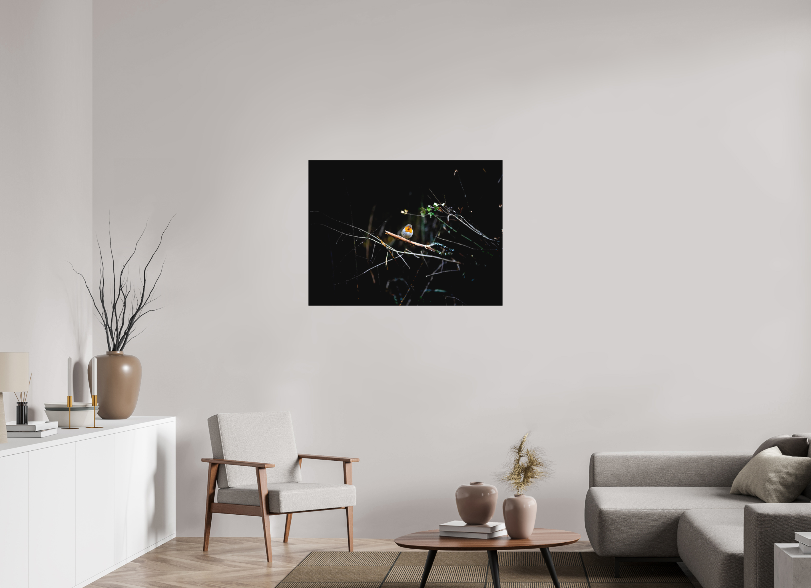 100 x 75 cm, Tirage photo - satiné Rouge gorge