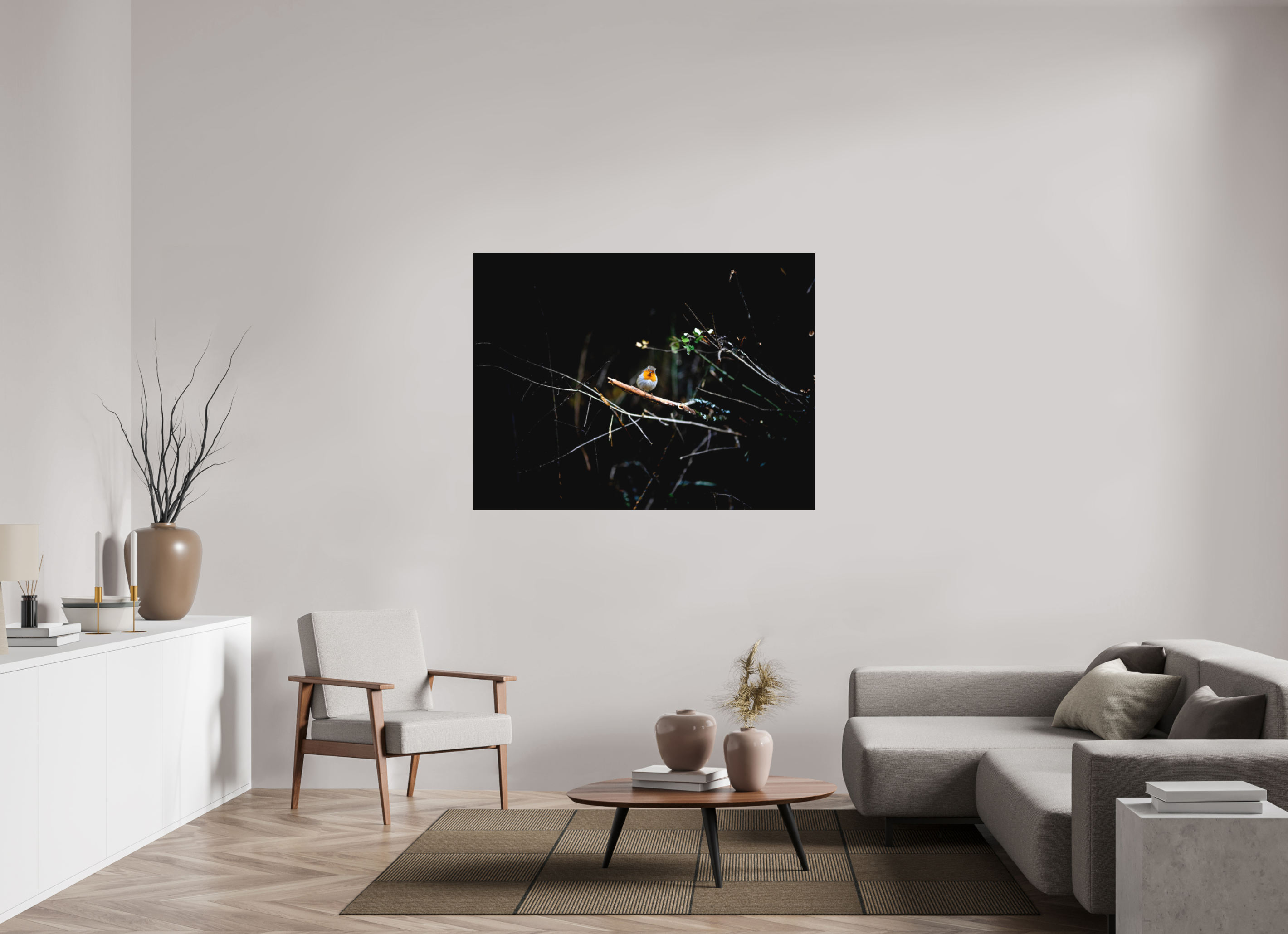 140 x 105 cm, Tirage photo - satiné Rouge gorge