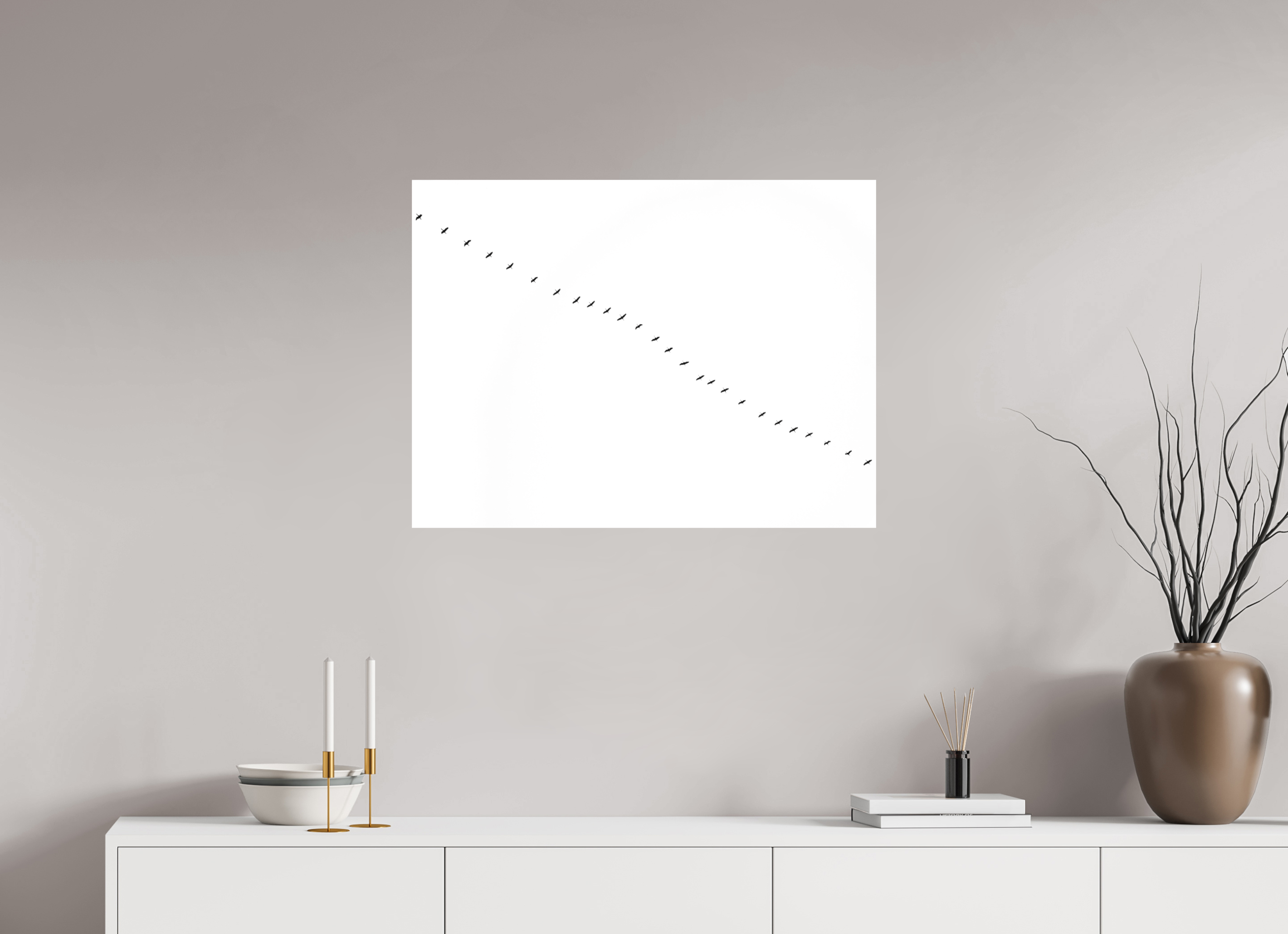 80 x 60 cm, Tirage photo - satiné Grues II