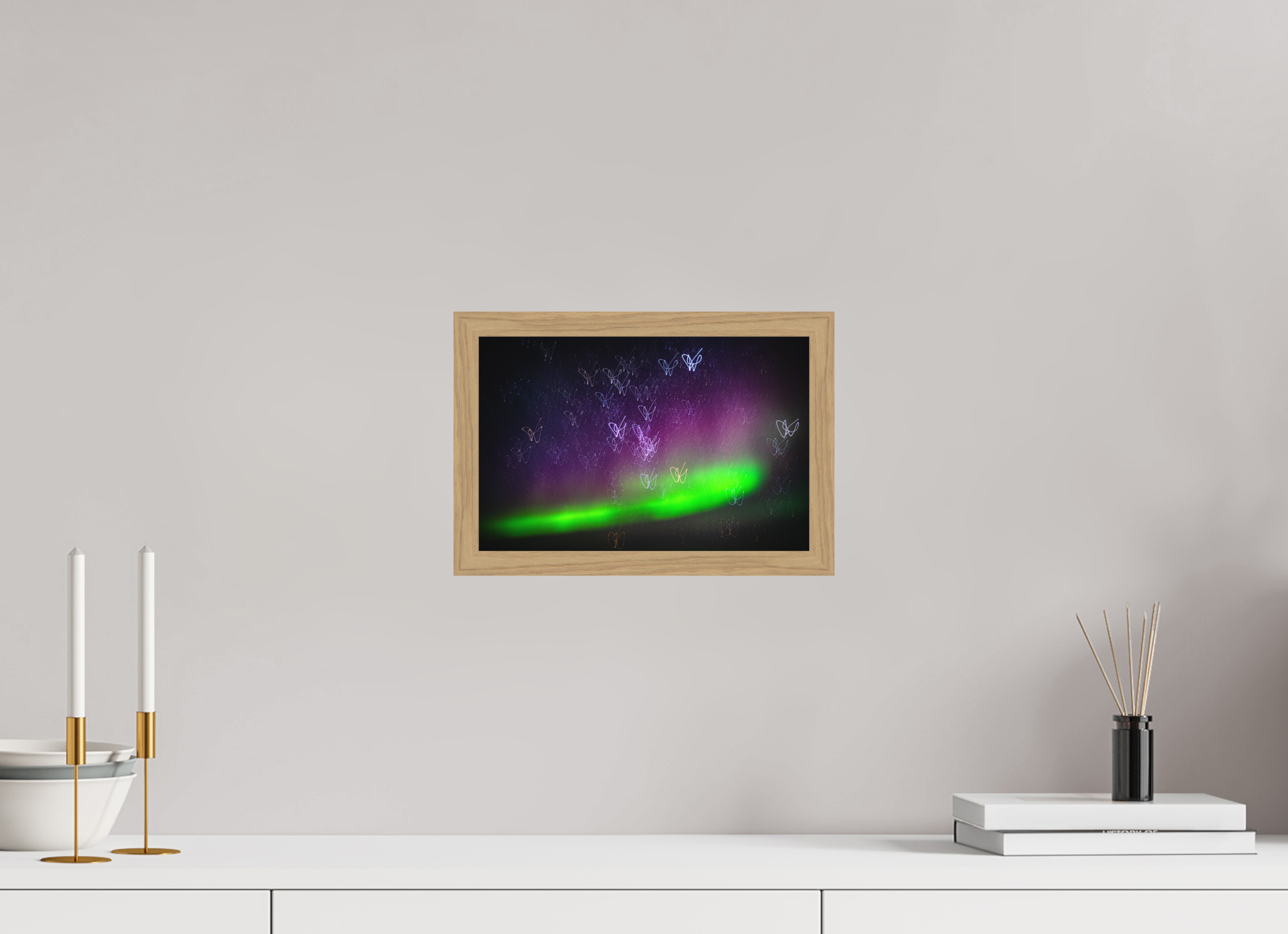 30 x 20 cm, Impression Fine Art encadrée en chêne naturel - mat Danse céleste