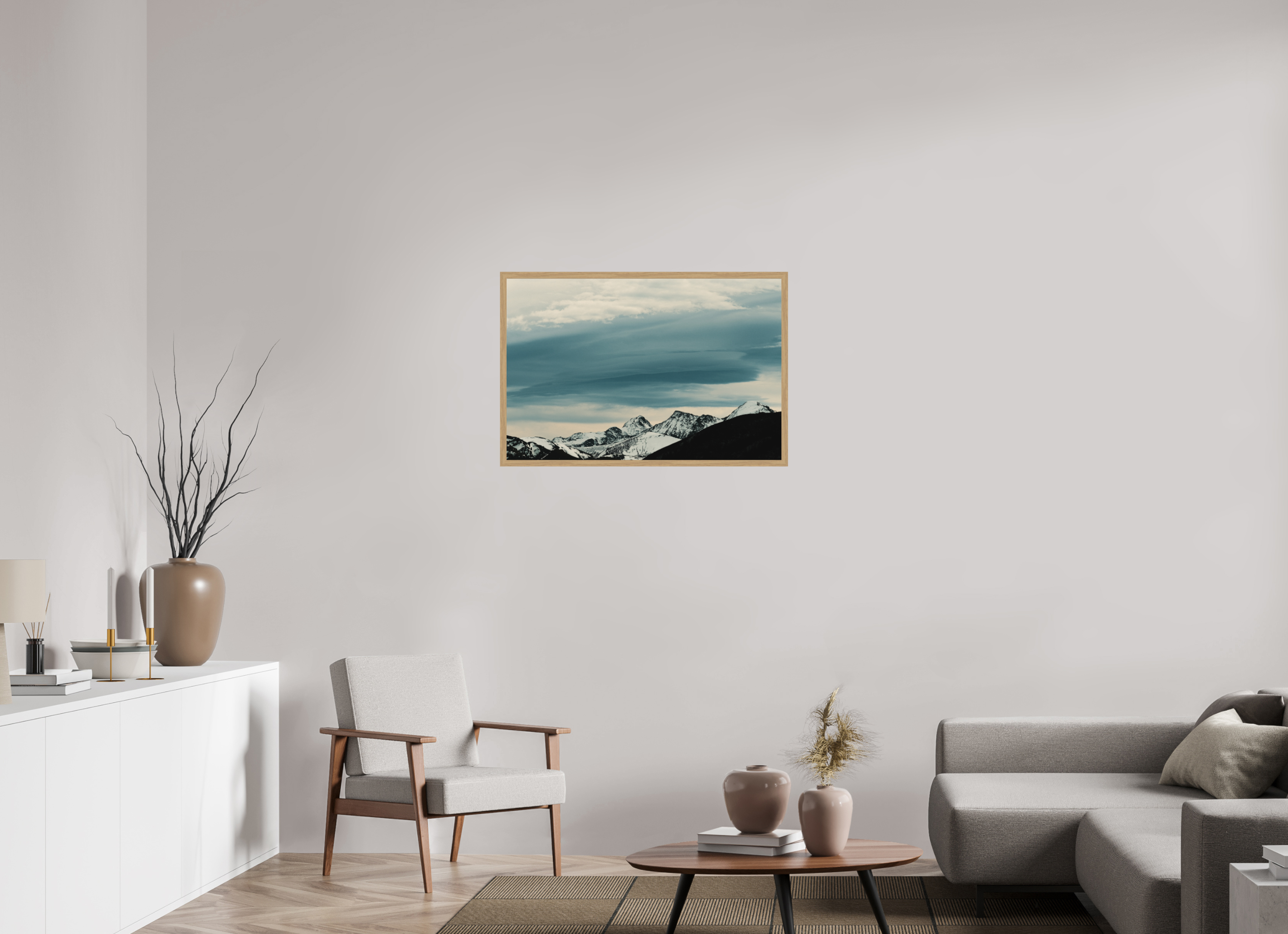 90 x 60 cm, Impression Fine Art encadrée en chêne naturel - mat Crabère & Maubermé