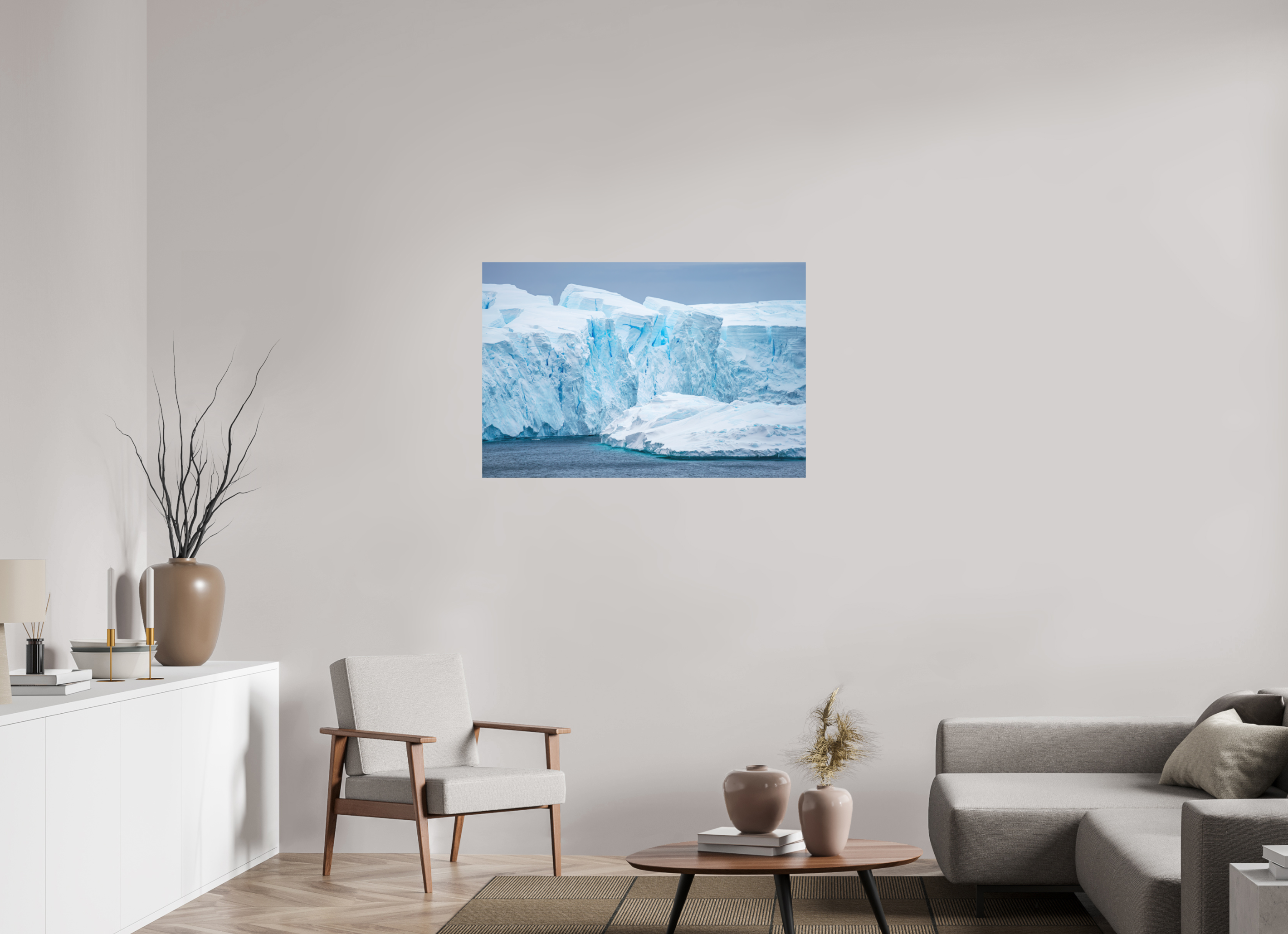 105 x 70 cm, Impression Fine Art - mat Falaise de glace
