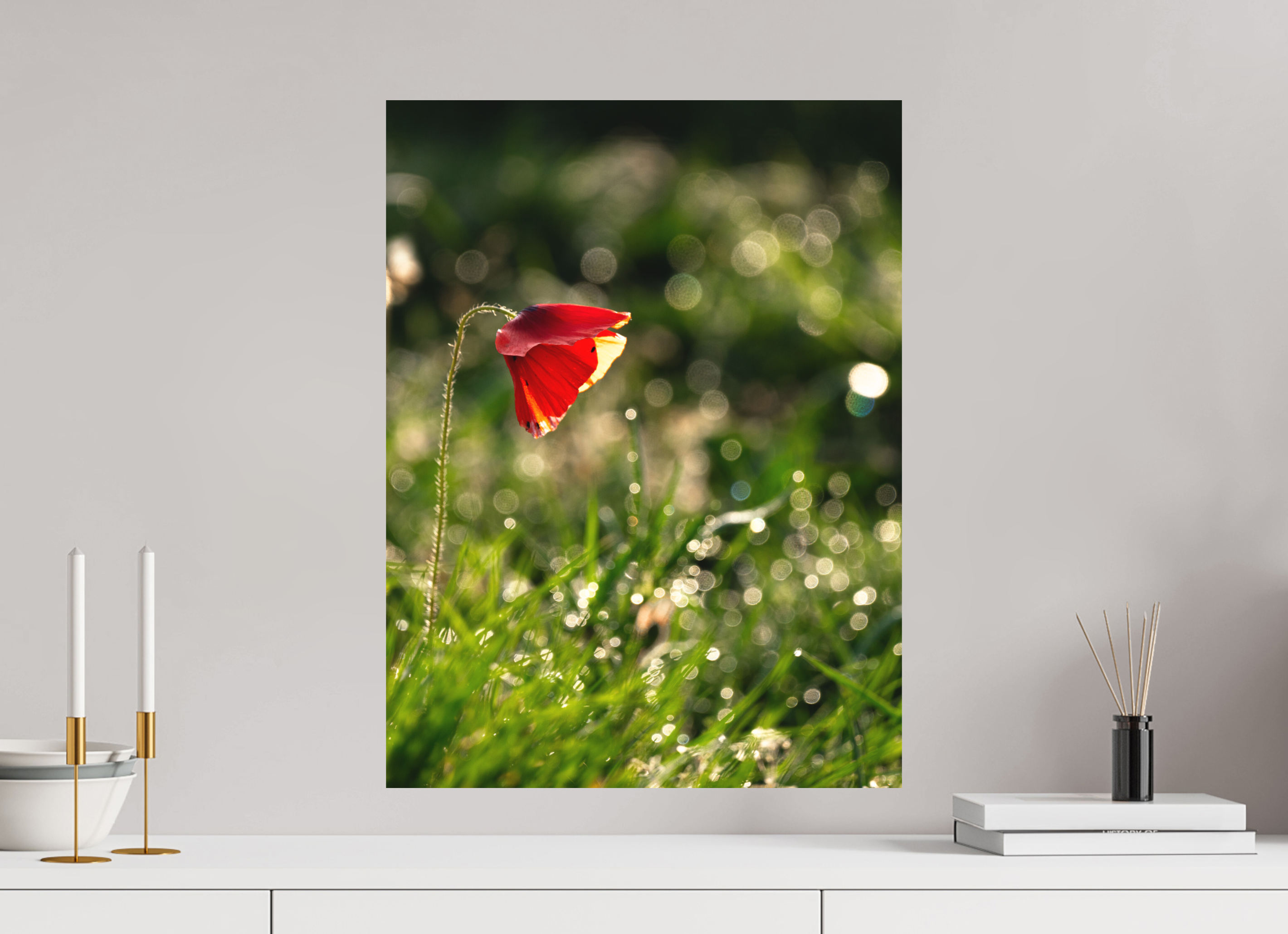 45 x 60 cm, Impression Fine Art sur support rigide - mat coquelicot