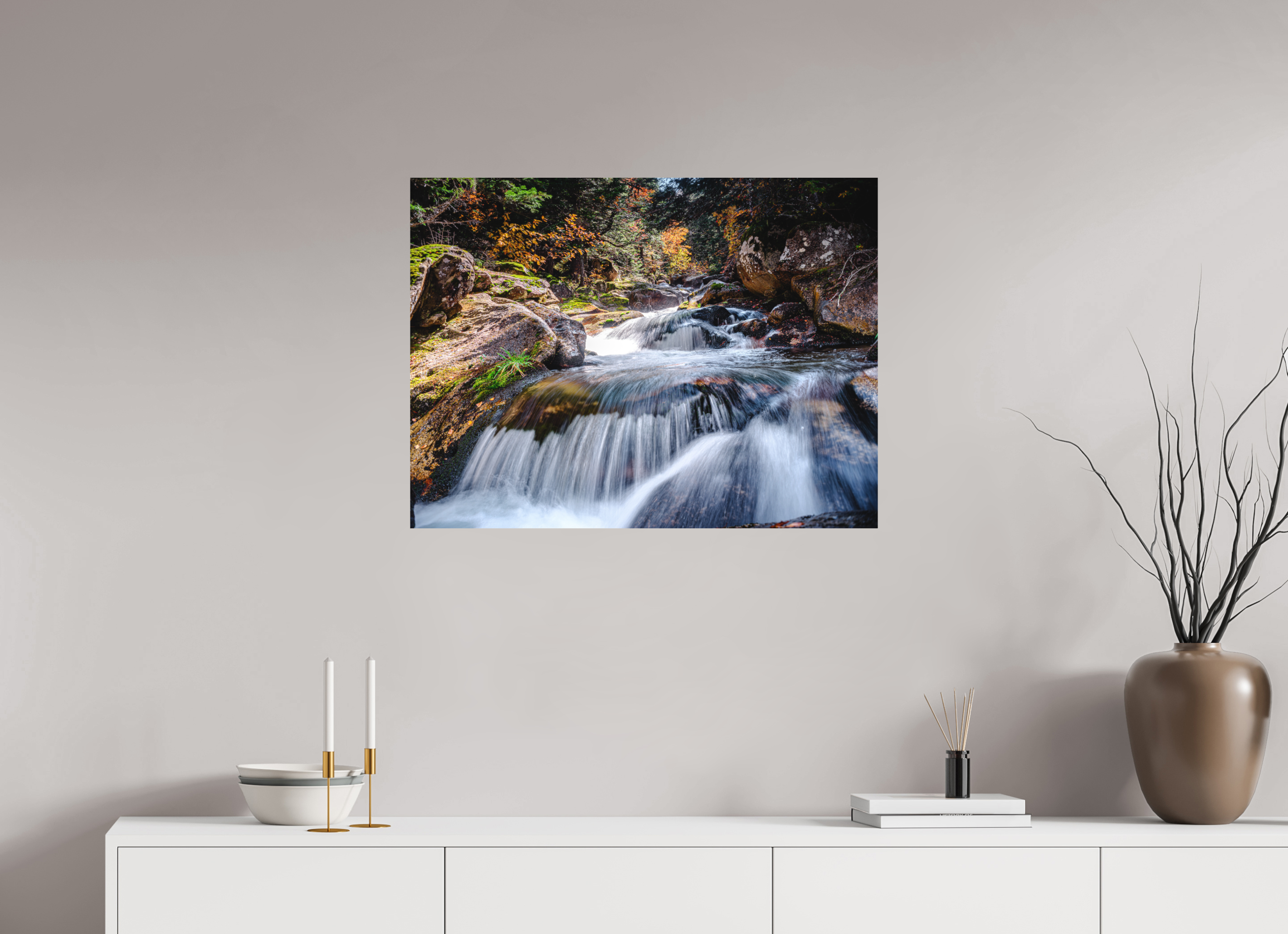 80 x 60 cm, Impression Fine Art sur support rigide - mat Cascade enchantée