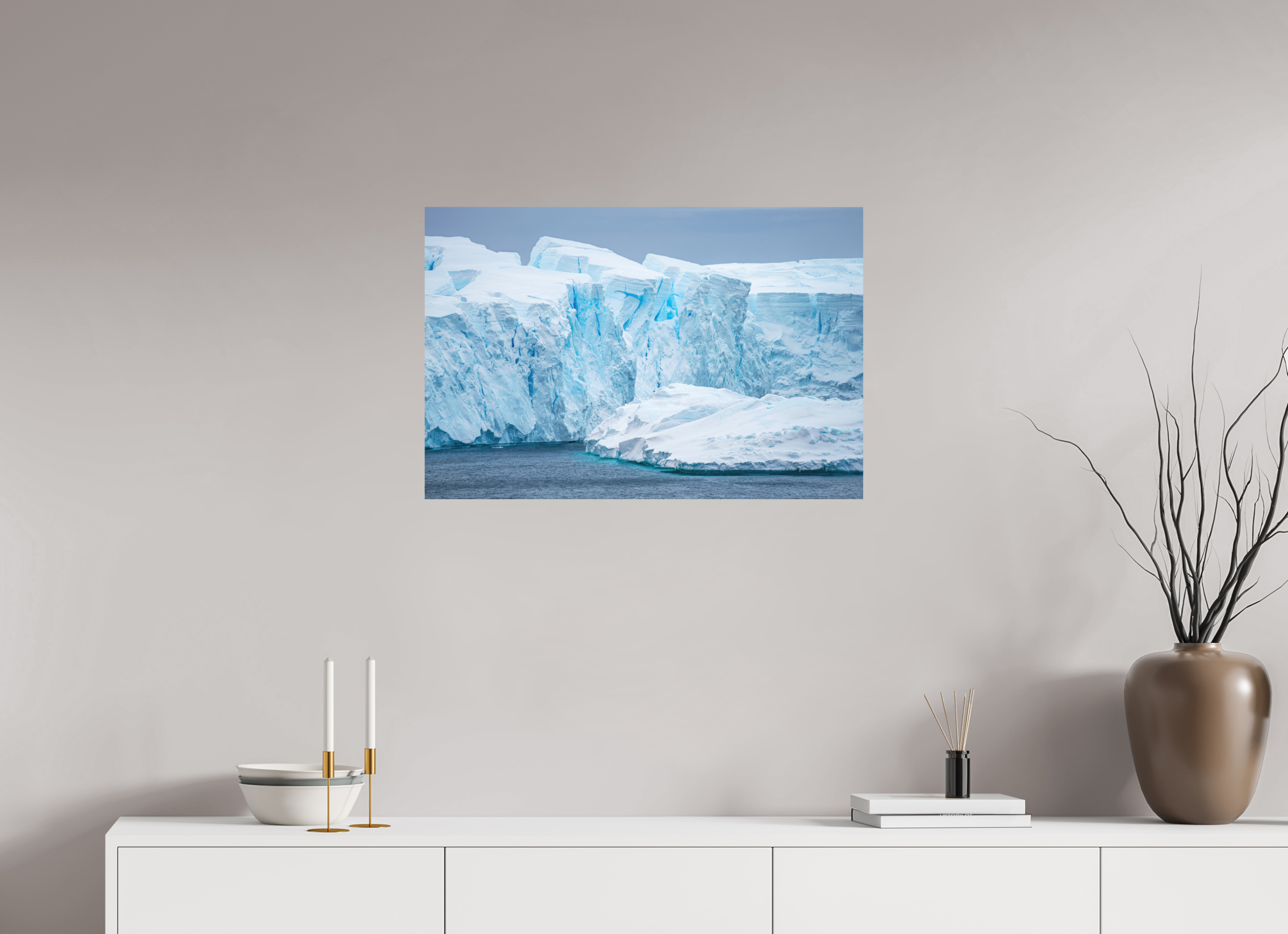 75 x 50 cm, Impression Fine Art sur support rigide - mat Falaise de glace