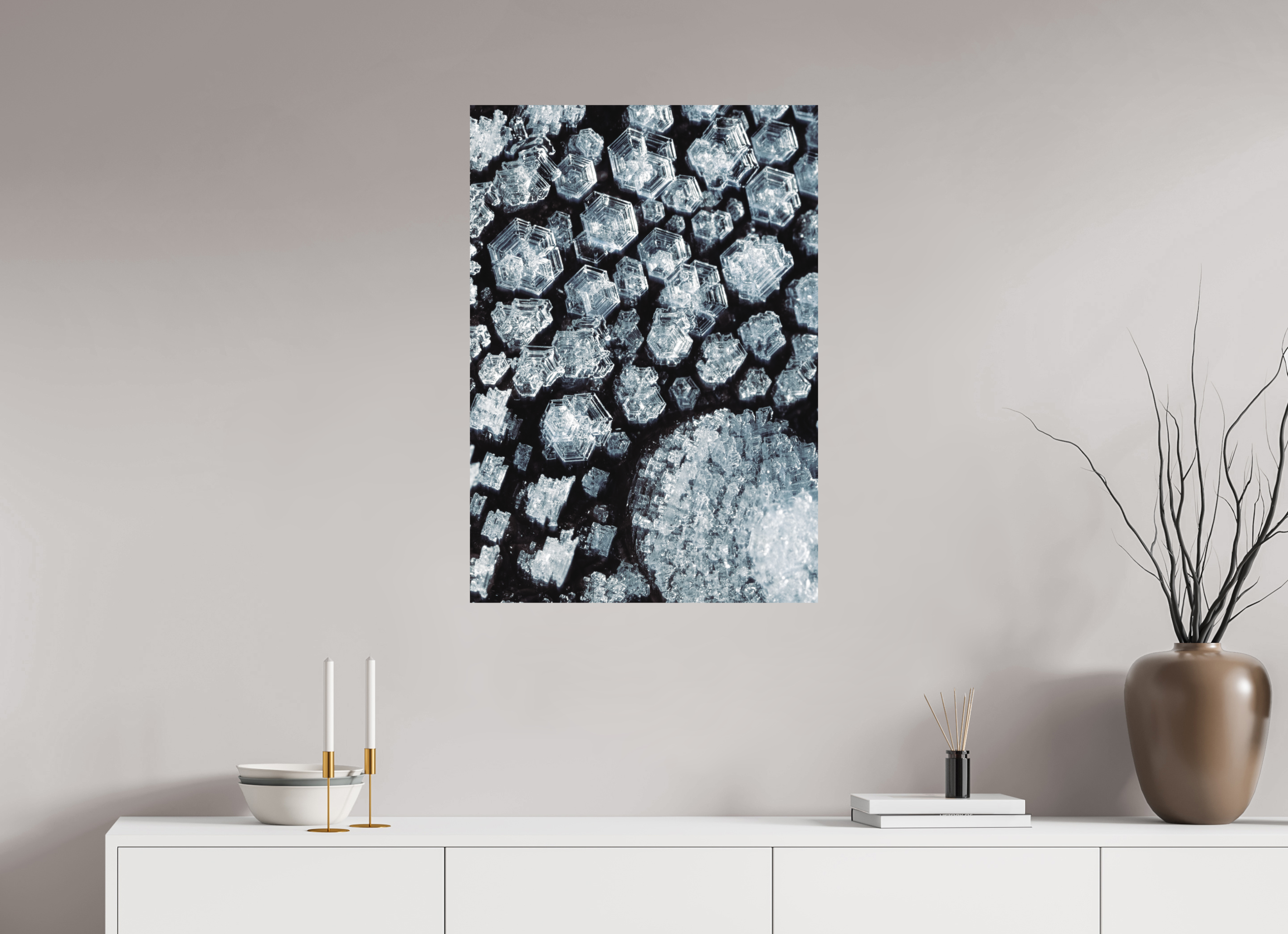60 x 85,8 cm, Impression Fine Art - mat Cristaux de glace