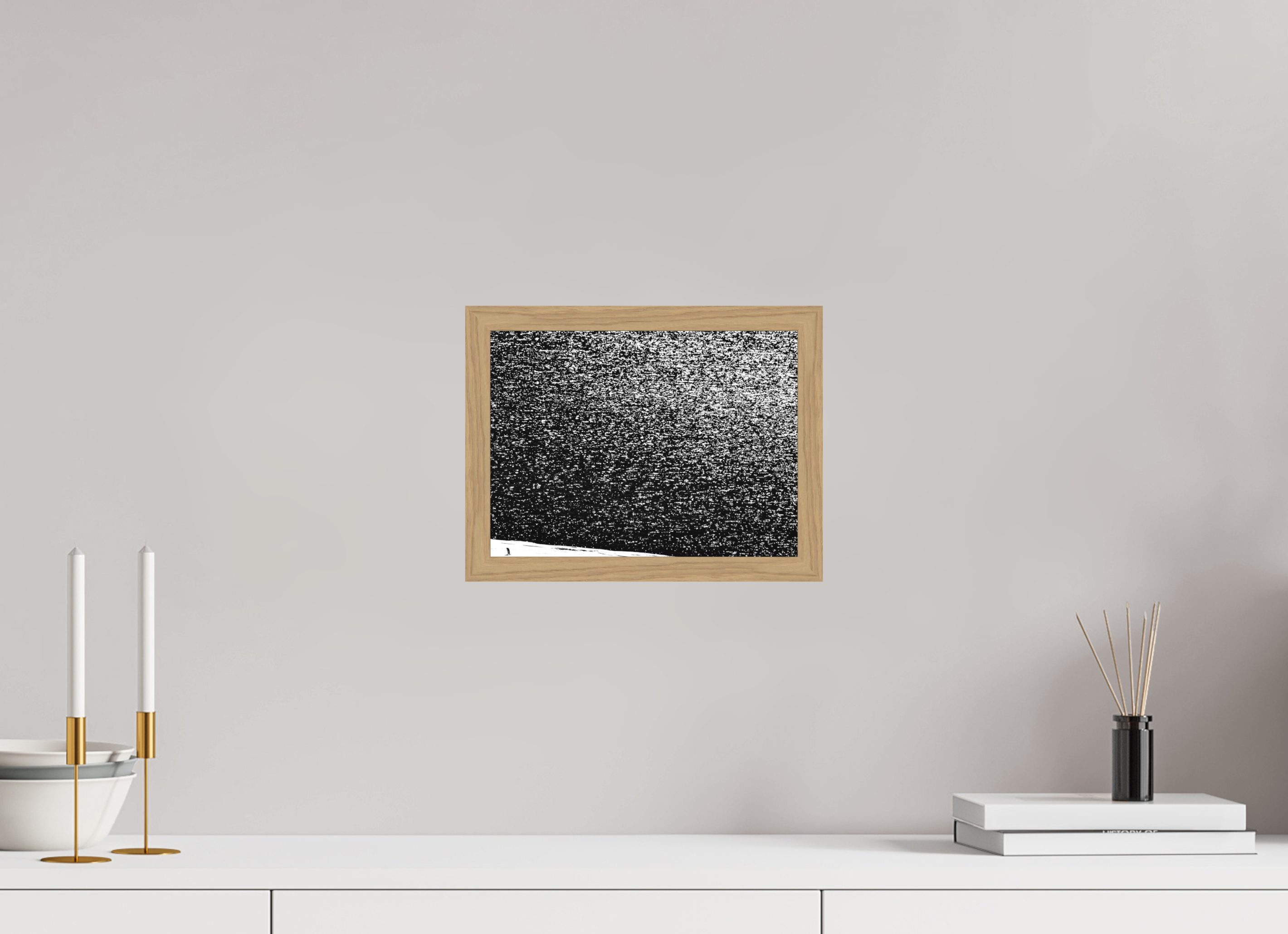 28 x 21 cm, Impression Fine Art encadrée en chêne naturel - mat Solitude