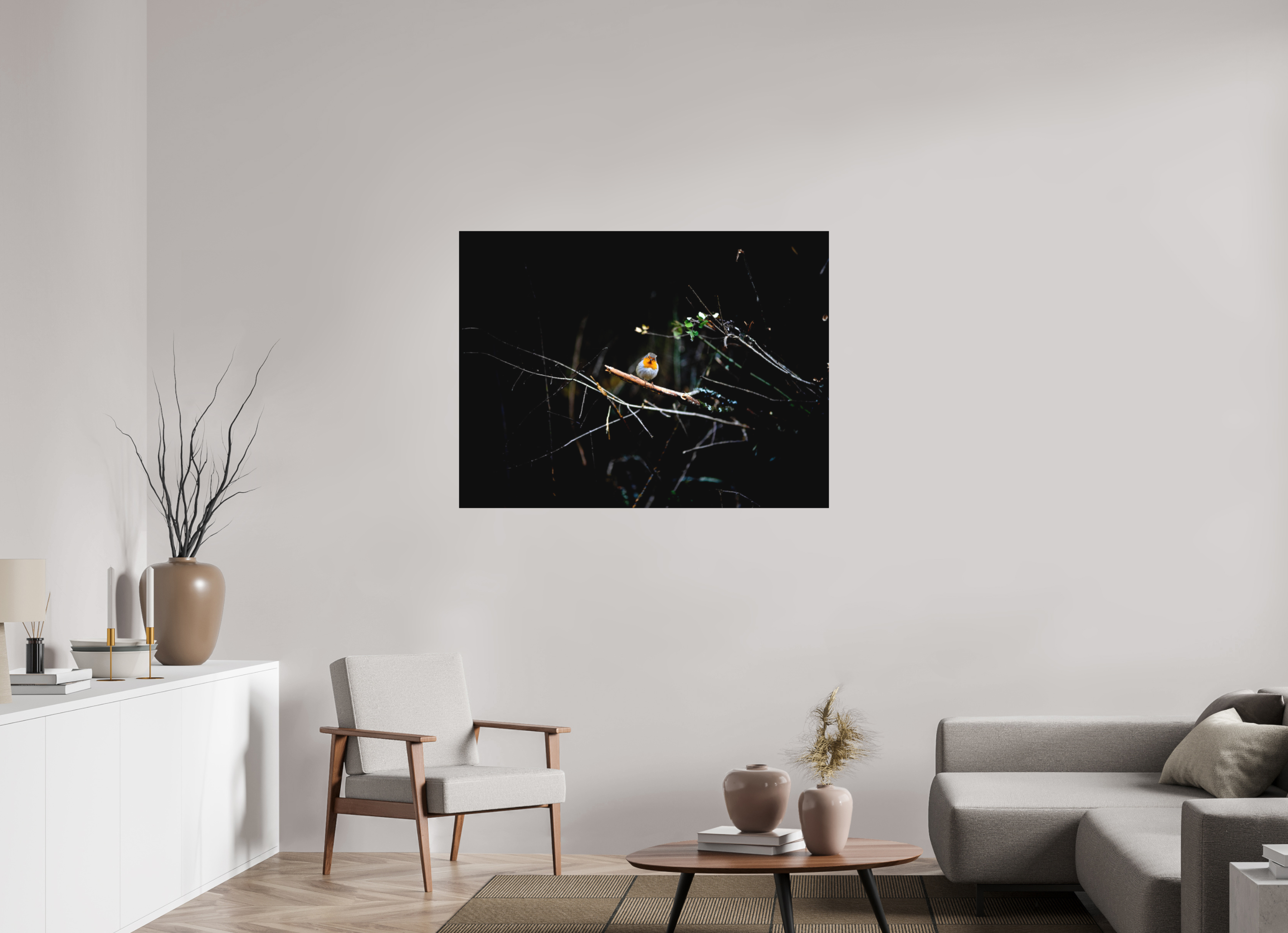 120 x 90 cm, Tirage photo - satiné Rouge gorge