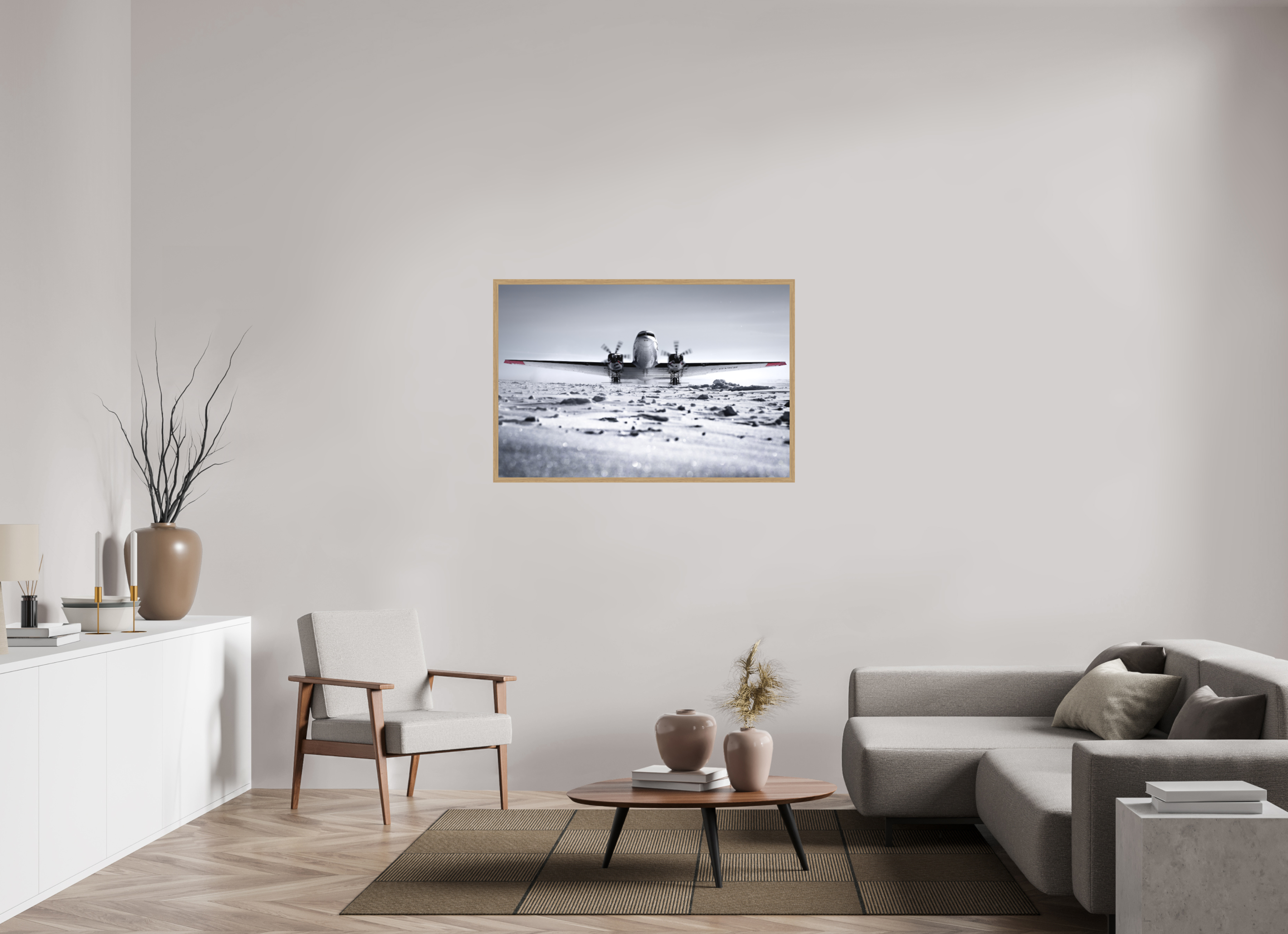 120 x 80 cm, Impression Fine Art encadrée en chêne naturel - mat Paré pour l'Aventure