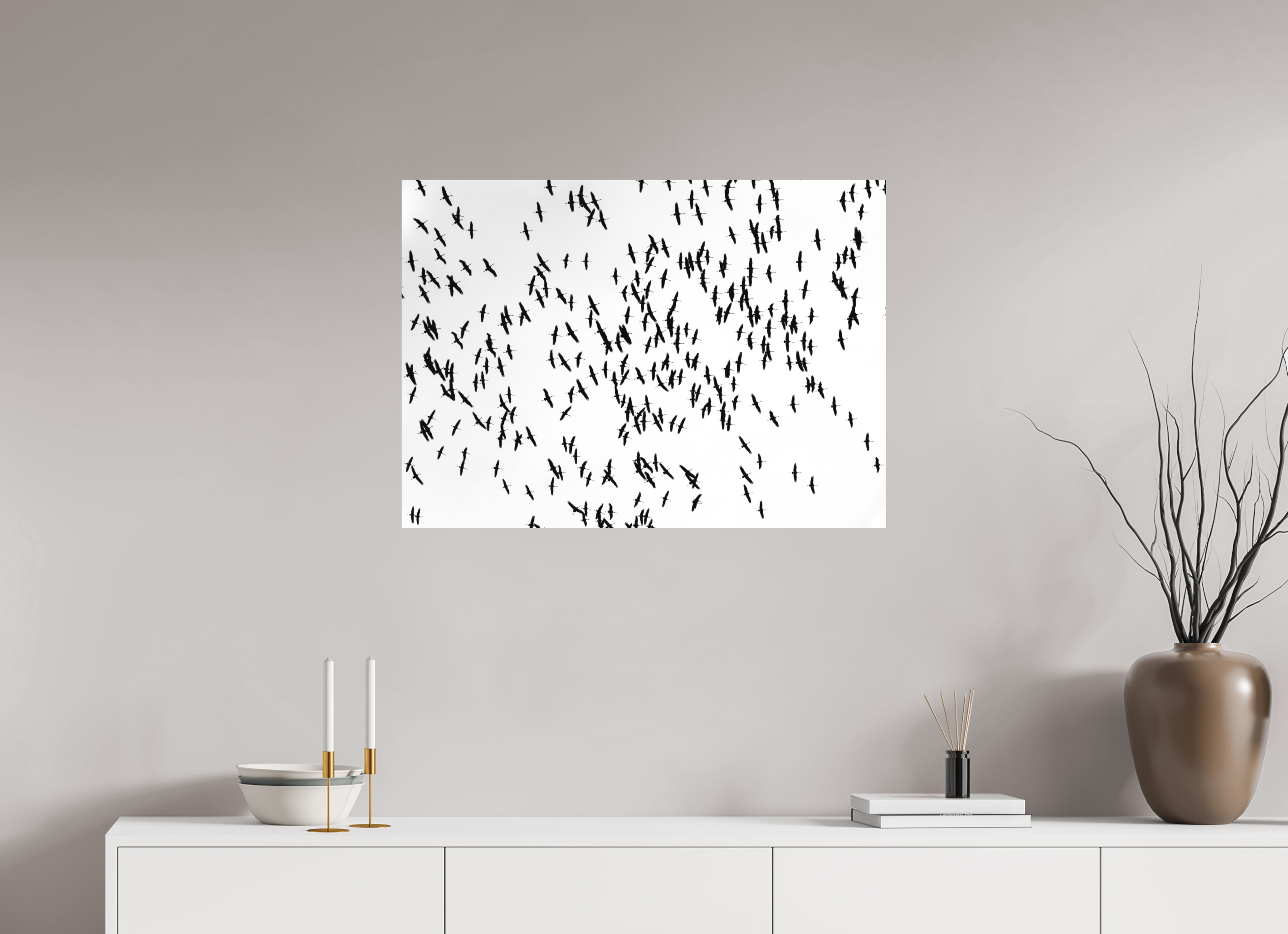 83,5 x 60 cm, Impression Fine Art - mat Grues III