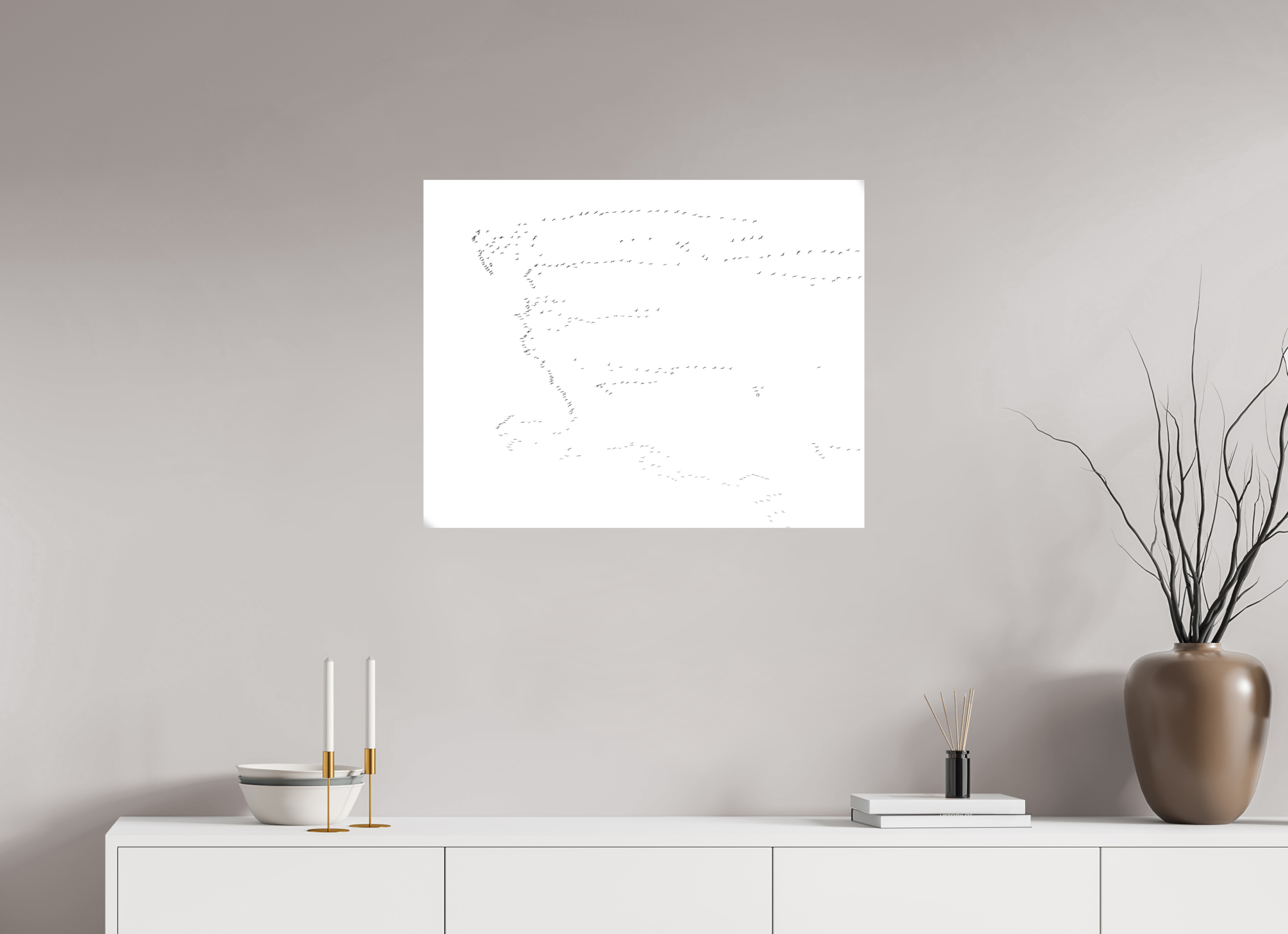 76 x 60 cm, Tirage photo - satiné Grues I