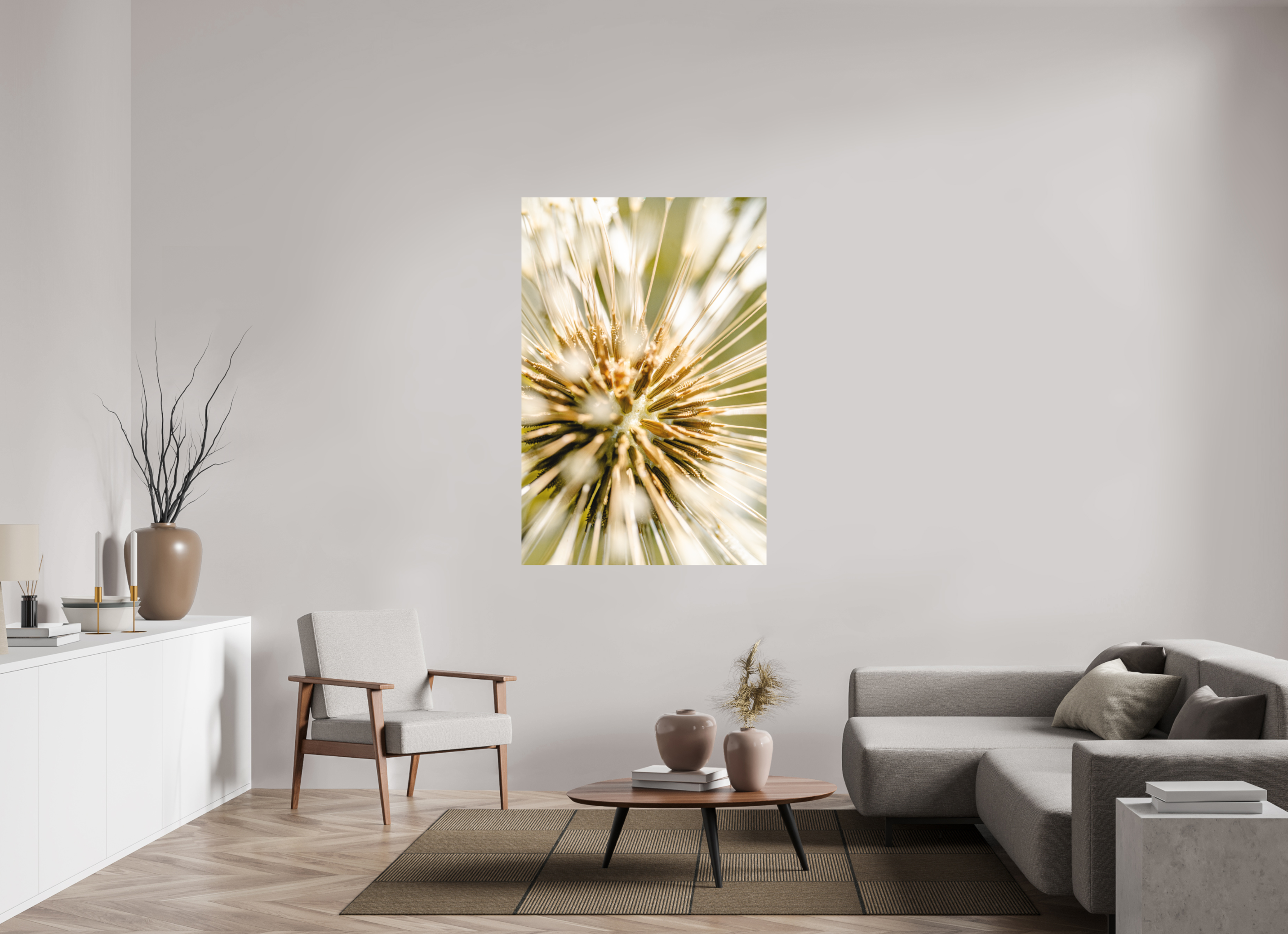 100 x 150 cm, Impression Fine Art sur support rigide - mat pissenlit