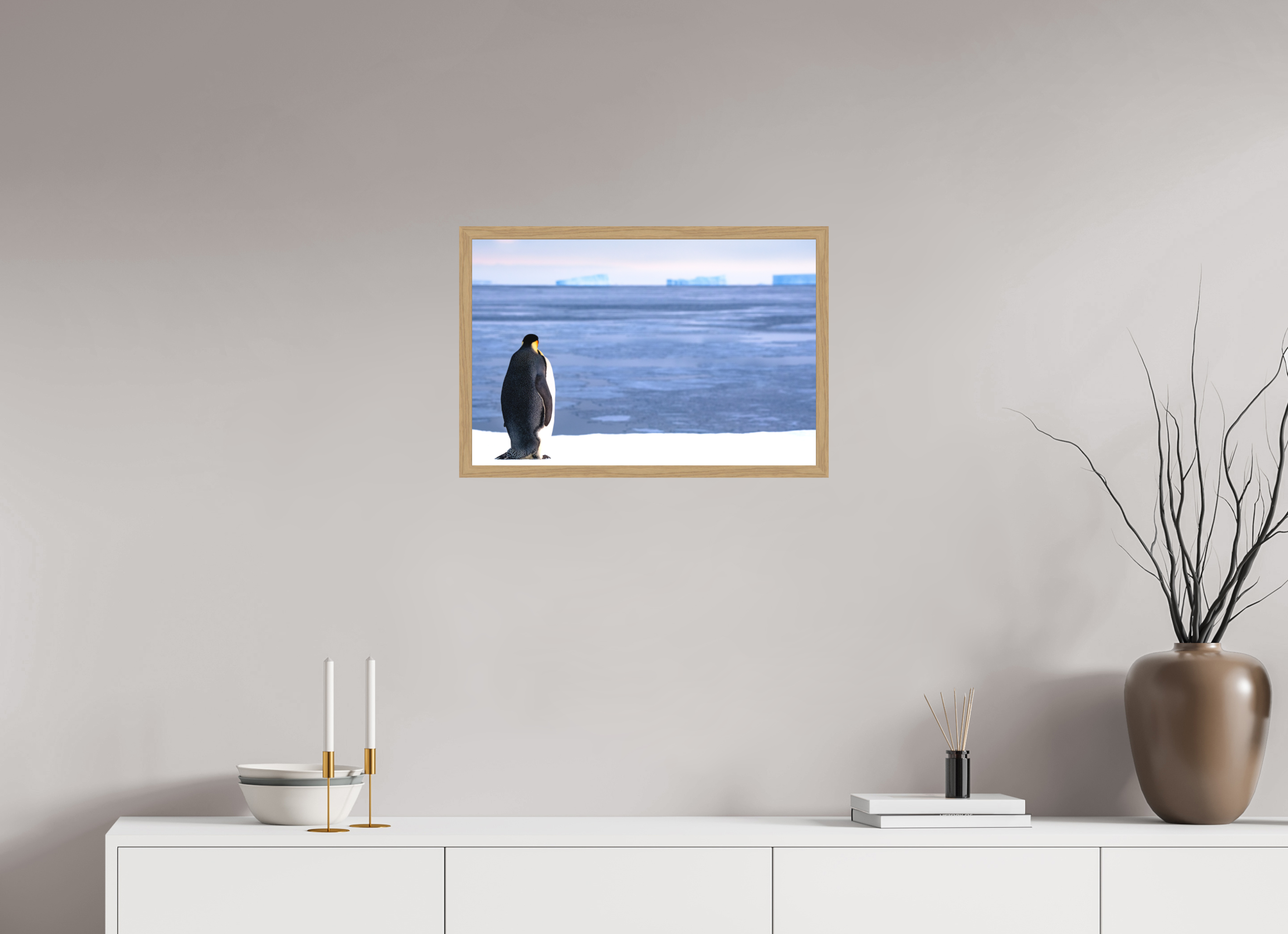 60 x 40 cm, Impression Fine Art encadrée en chêne naturel - mat Contemplation