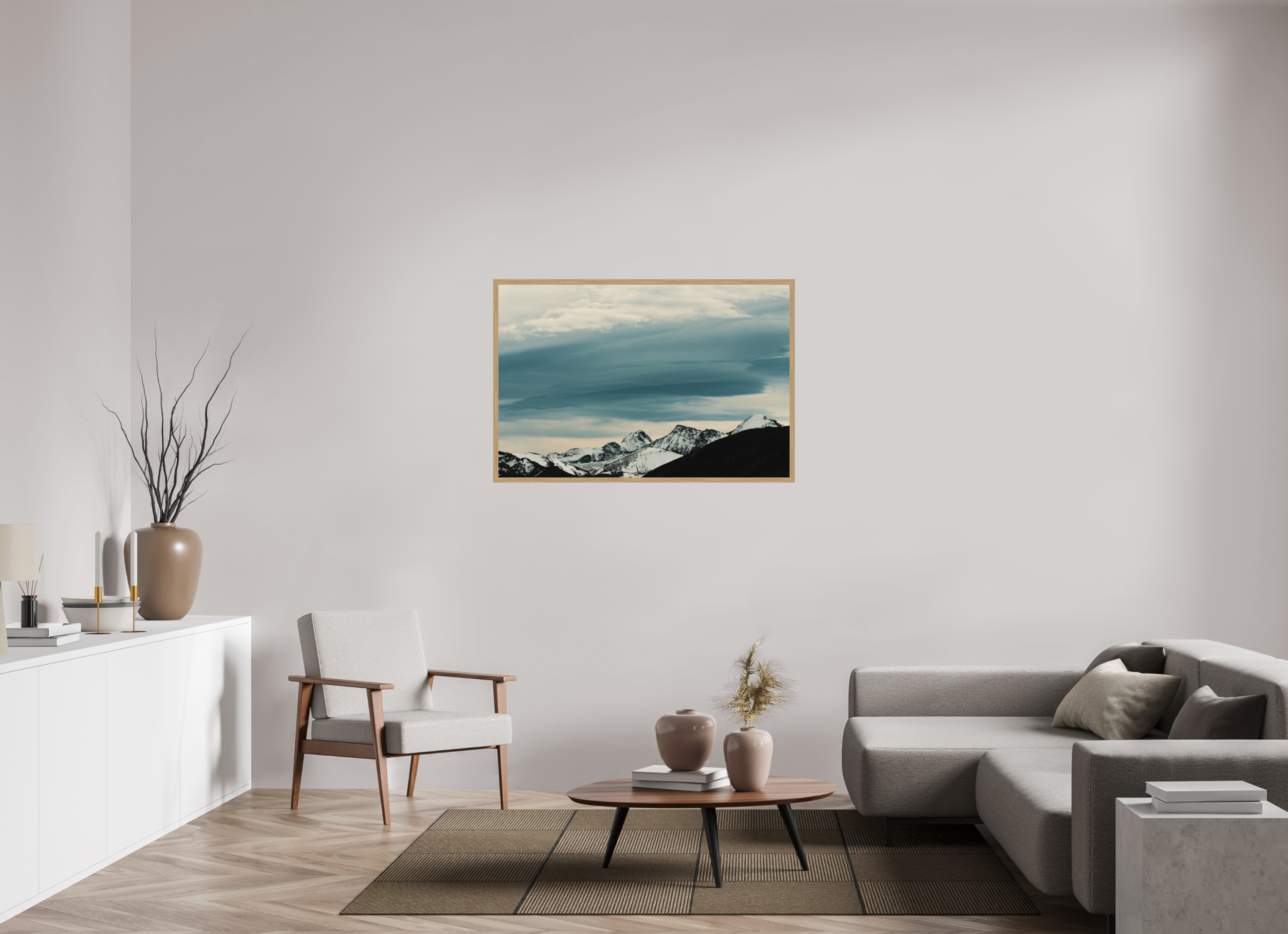 120 x 80 cm, Impression Fine Art encadrée en chêne naturel - mat Crabère & Maubermé