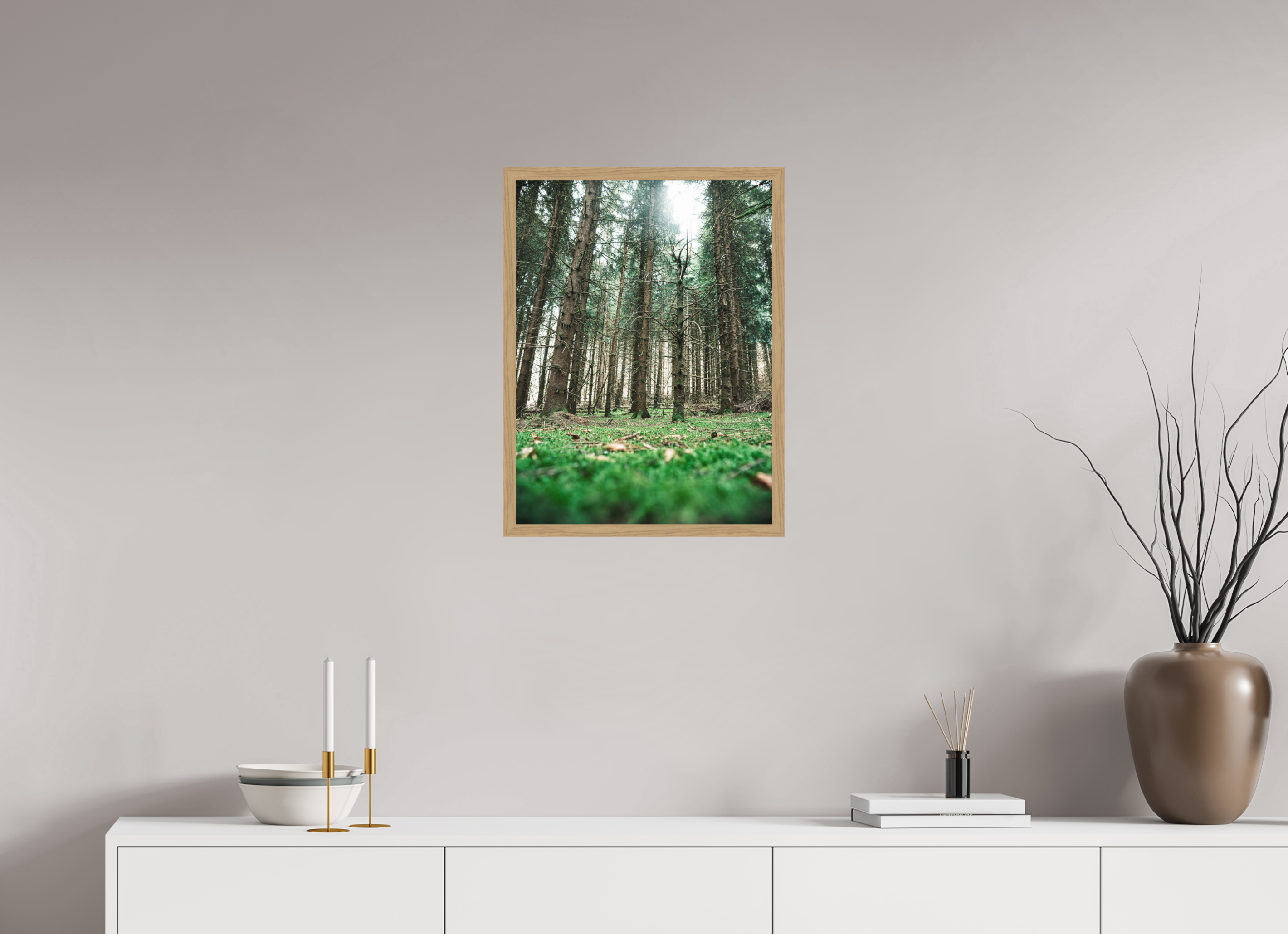 45 x 60 cm, Impression Fine Art encadrée en chêne naturel - mat Invitation au calme