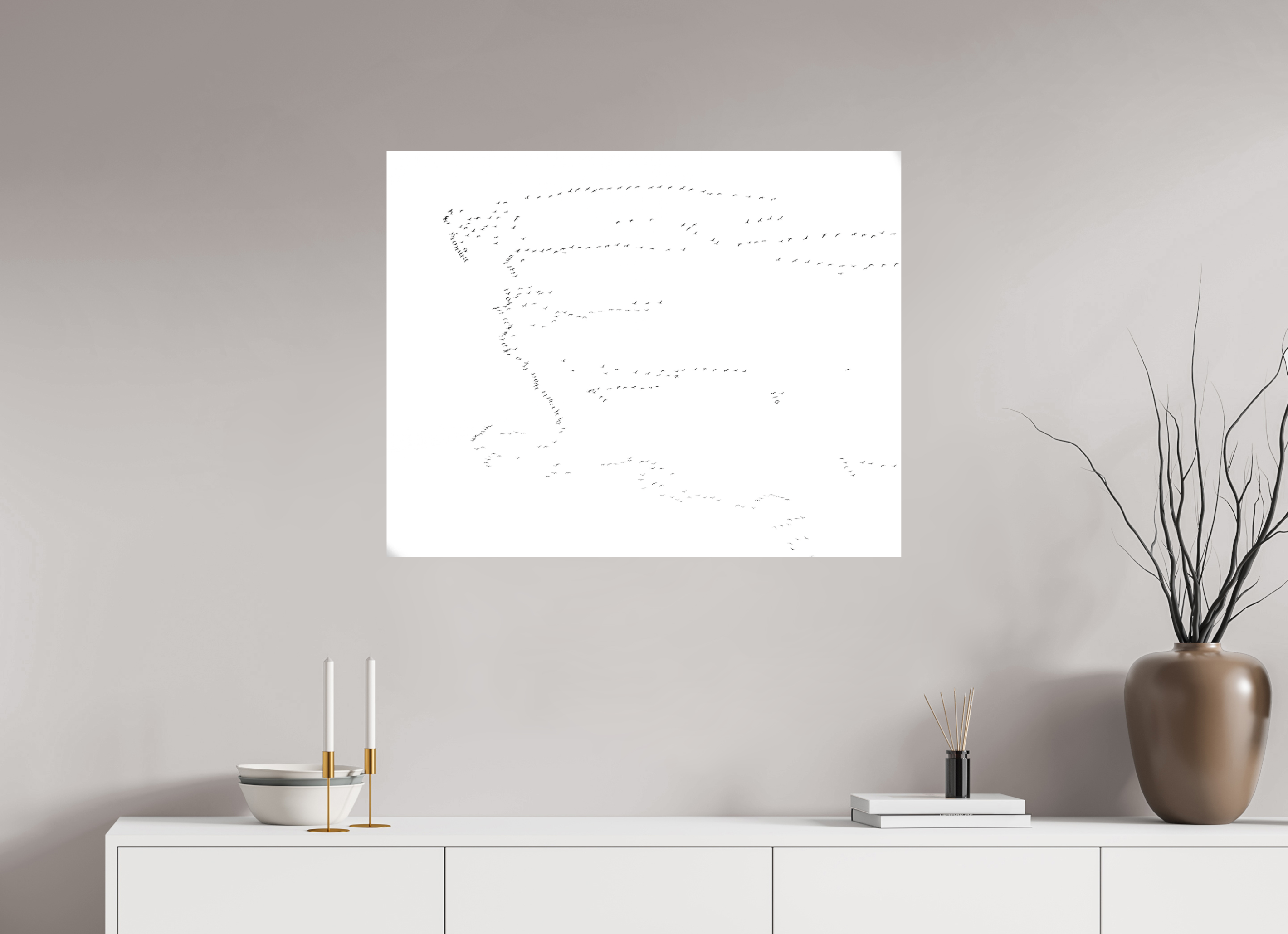 88,7 x 70 cm, Tirage photo - satiné Grues I