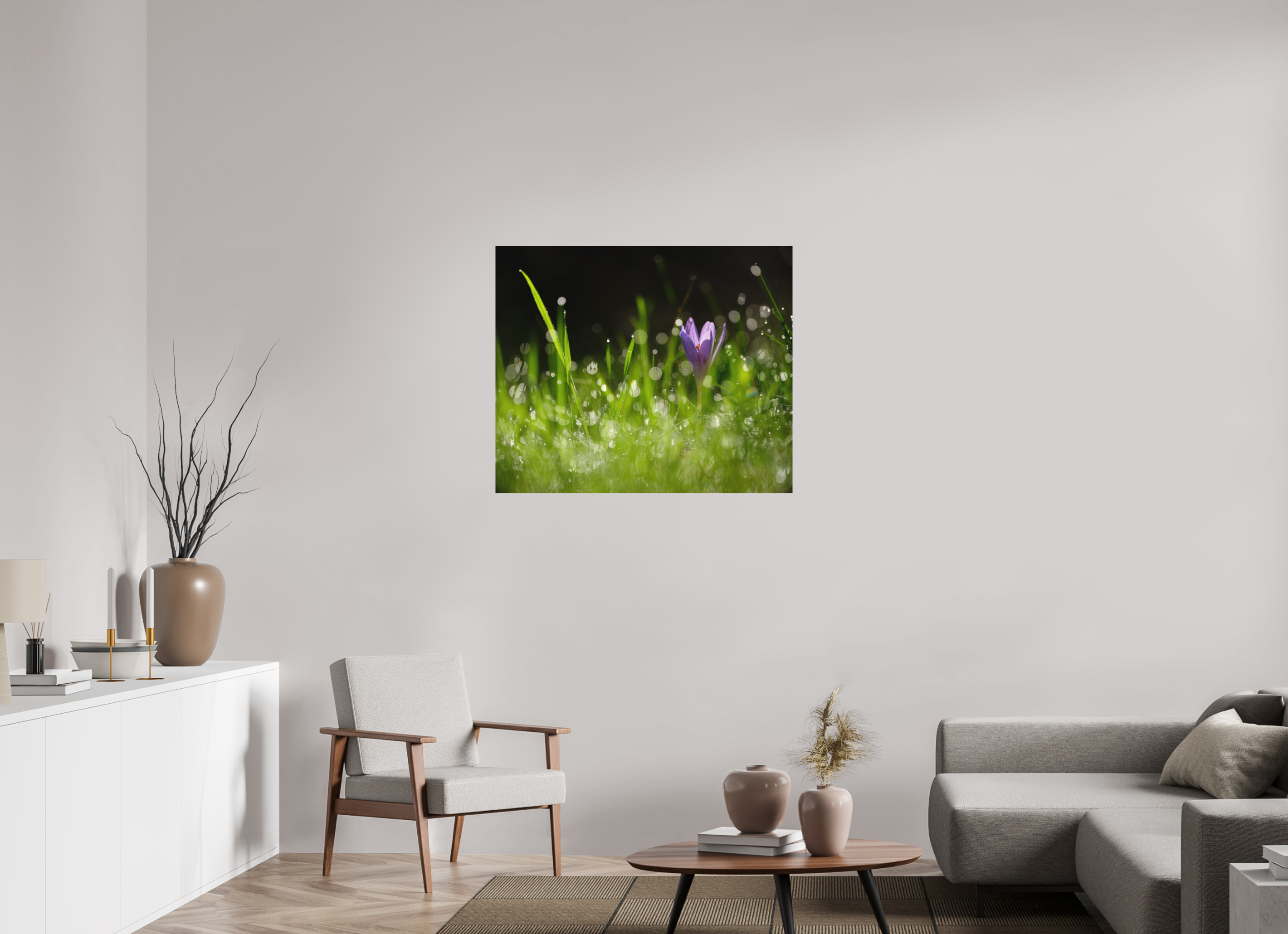 96 x 80 cm, Impression Fine Art sur support rigide - mat fleurs
