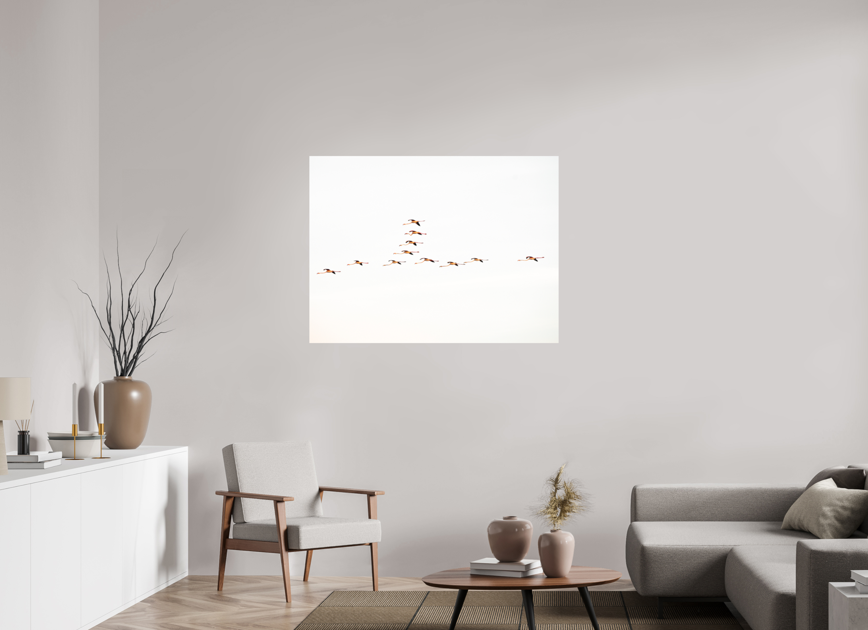 120 x 90 cm, Impression Fine Art - mat Flamands roses