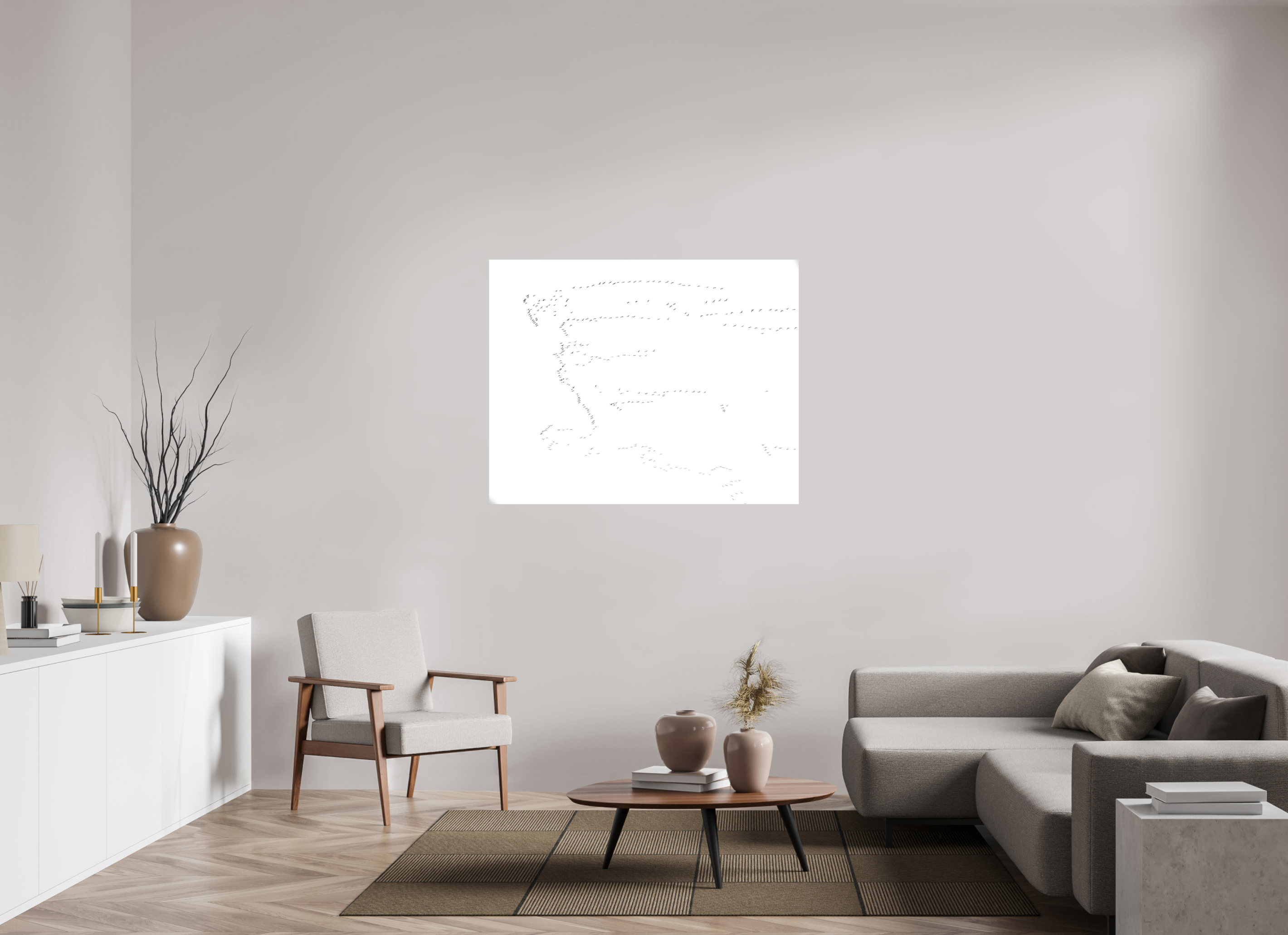 126,7 x 100 cm, Tirage photo - satiné Grues I