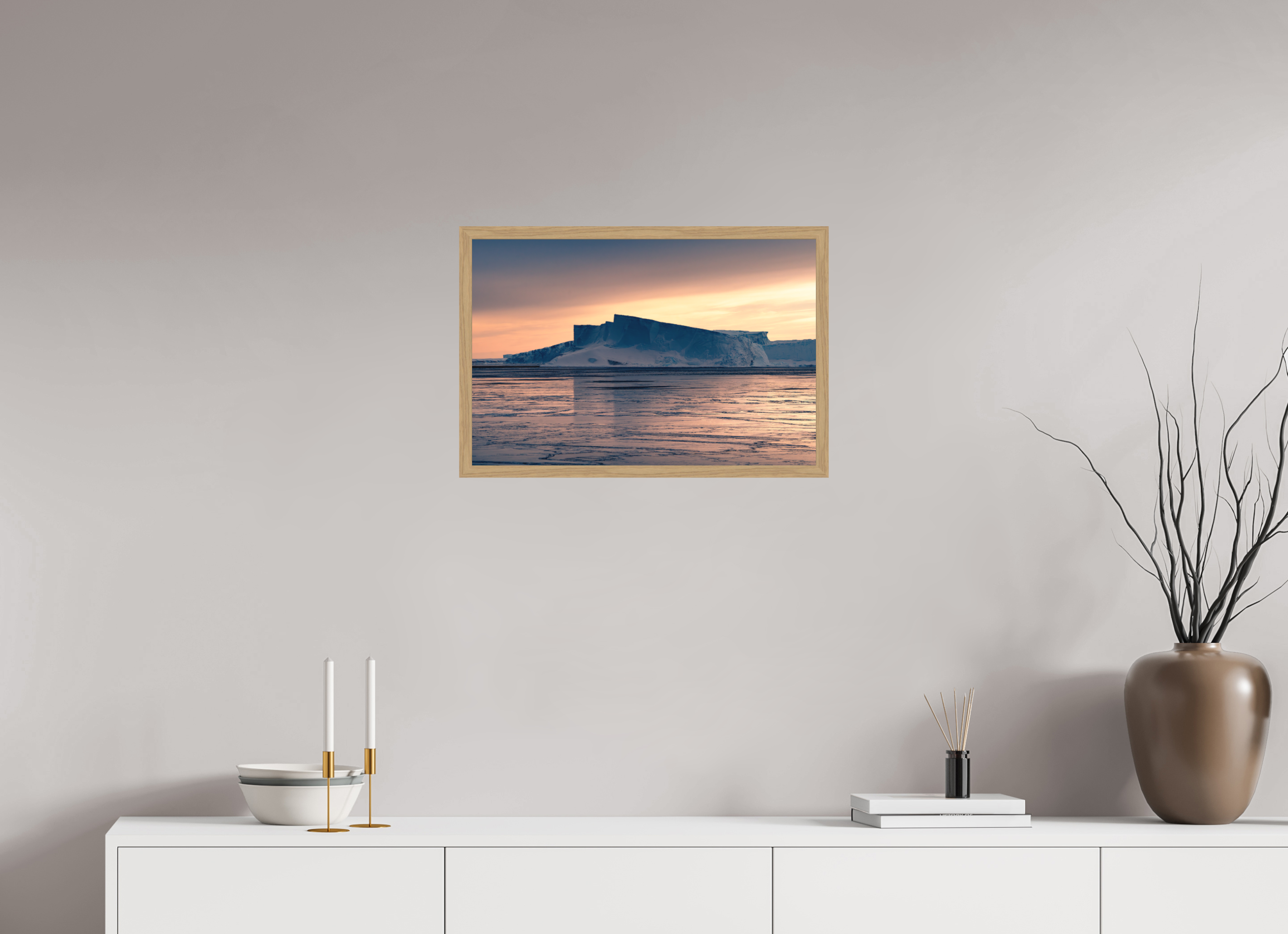 60 x 40 cm, Impression Fine Art encadrée en chêne naturel - mat L'impermanente majestuosité