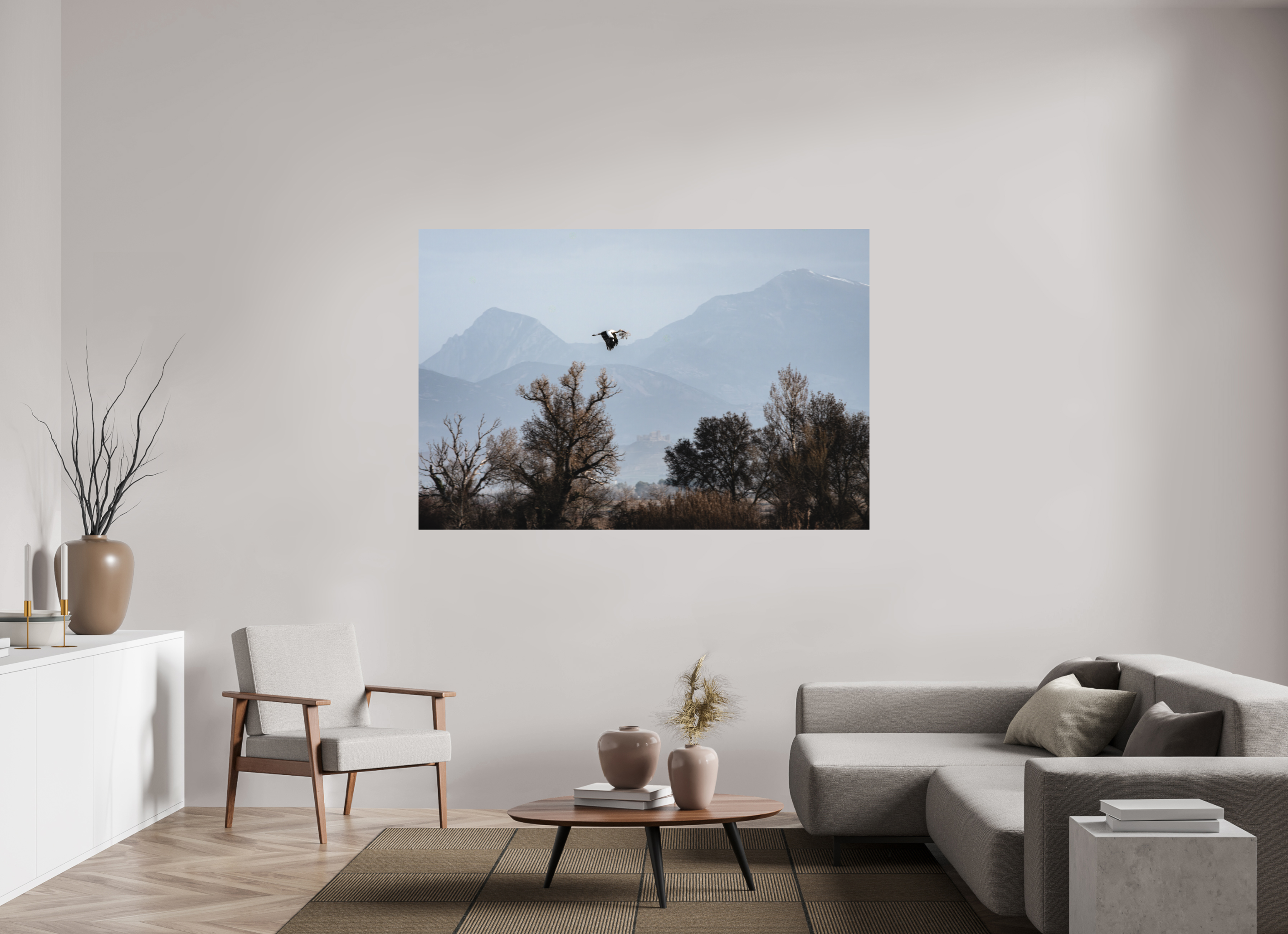 180 x 120 cm, Tirage photo - satiné Grues V