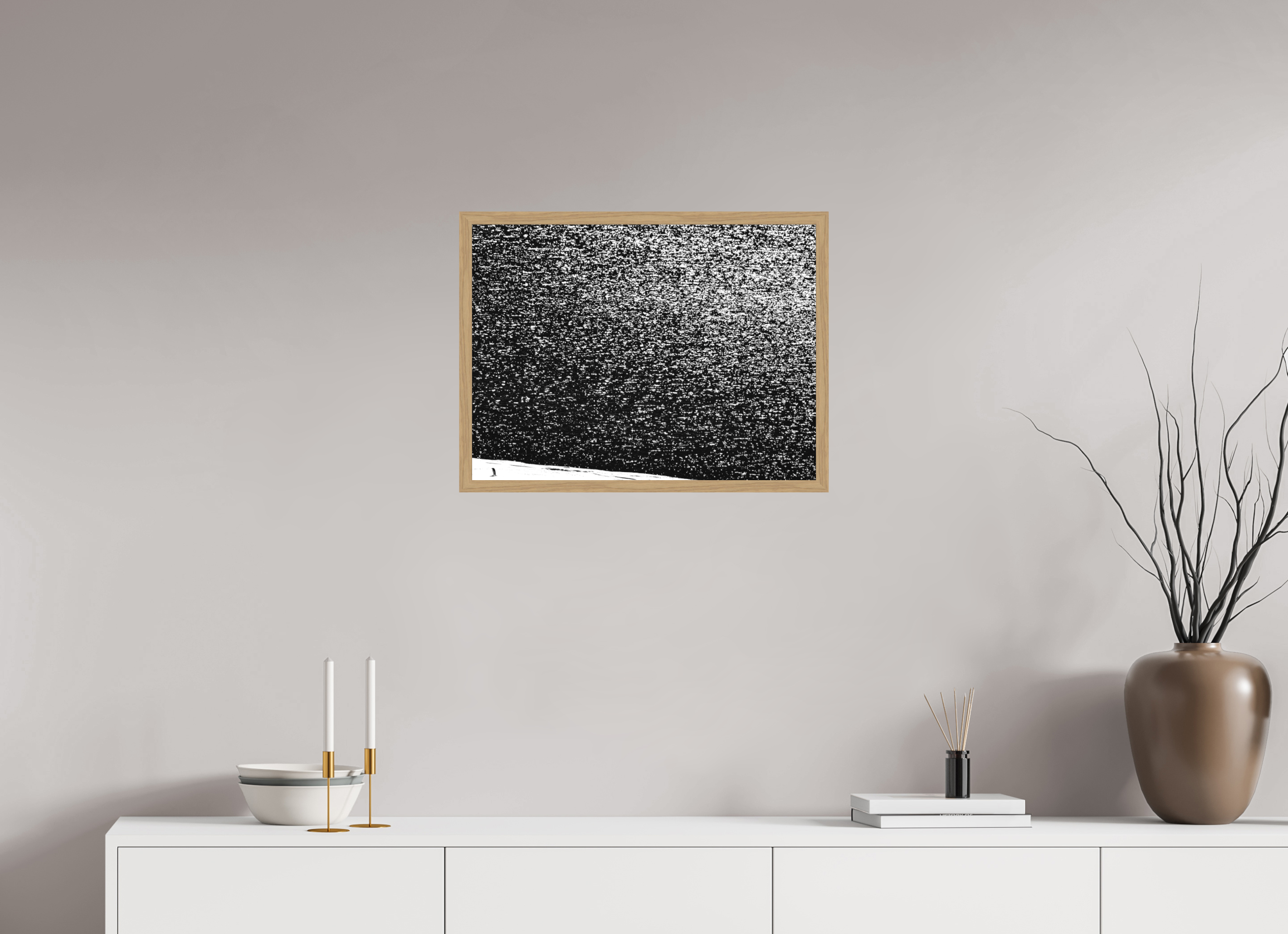 60 x 45 cm, Impression Fine Art encadrée en chêne naturel - mat Solitude